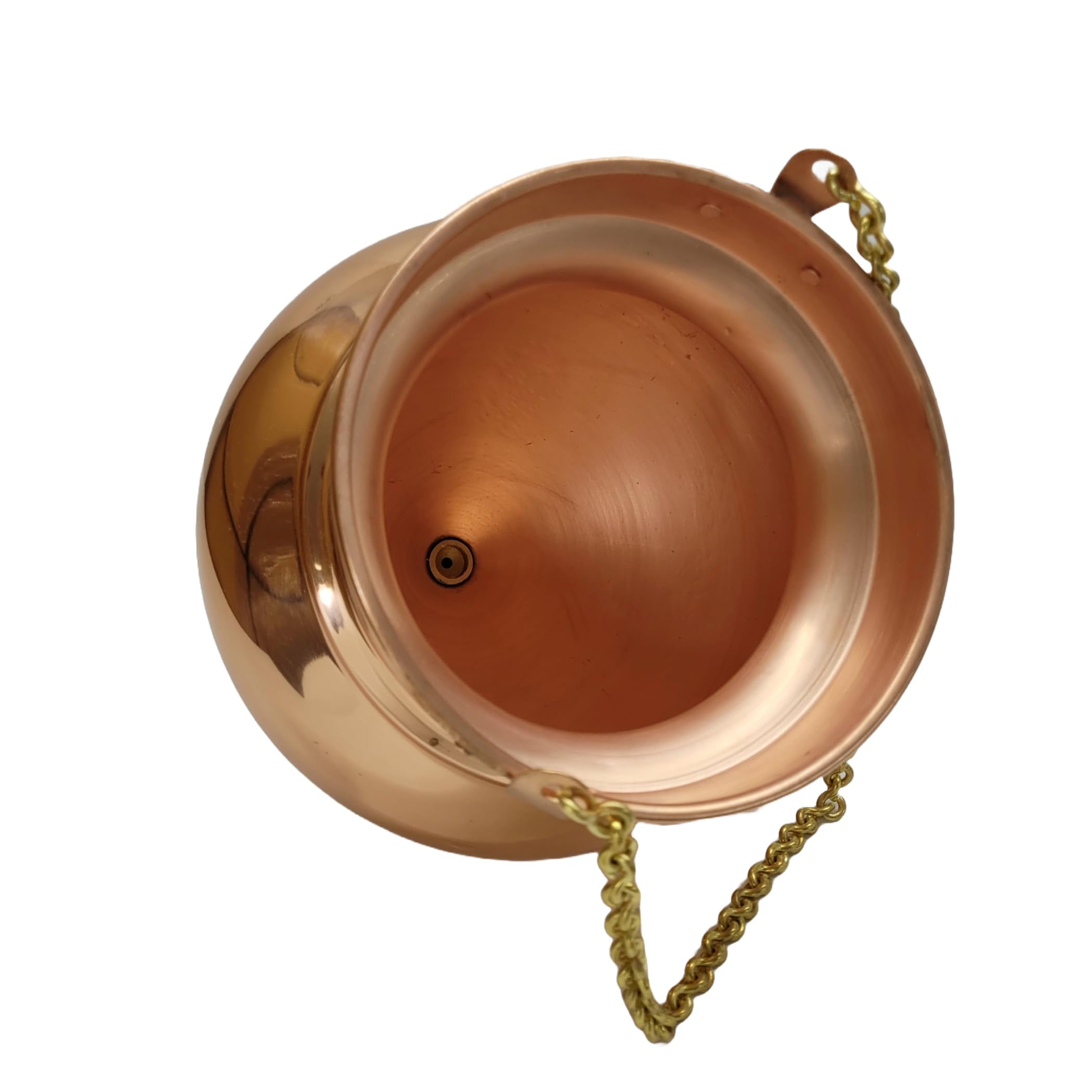 Extra Large Pure Copper Shirodhara Pot with Control Valve & Brass Chain - Ayurvedic Massage Equipment for Panchkarma, Abhyanga, Sodhana, Basti & Nasya | Perfect for Spa, Wellness Centers & Home Ayurvedic Therapy