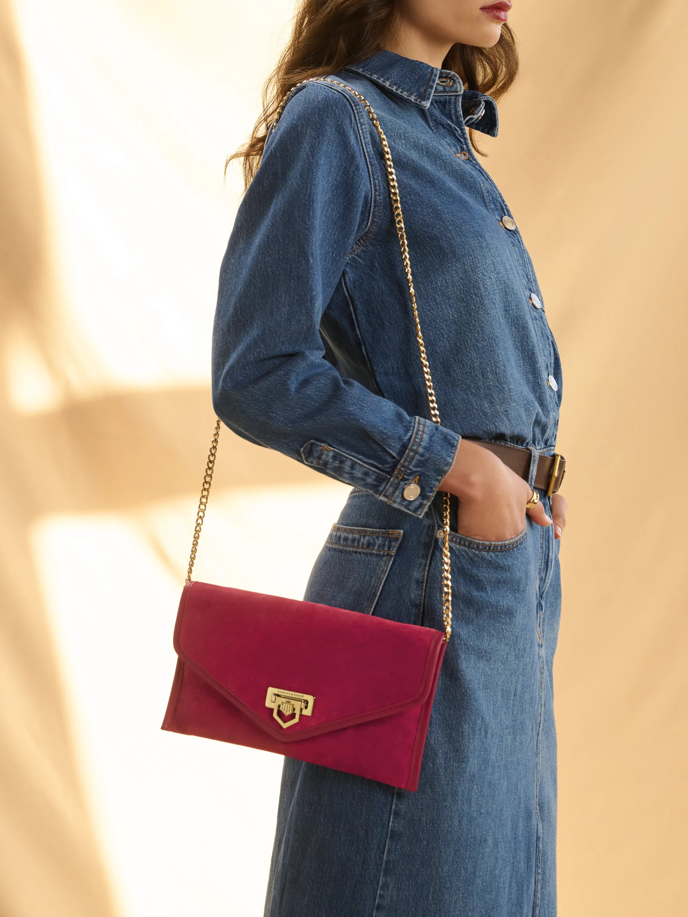 Loxley Women's Cherry Red Clutch Bag - Elegant Evening Purse for Parties, Weddings & Special Occasions