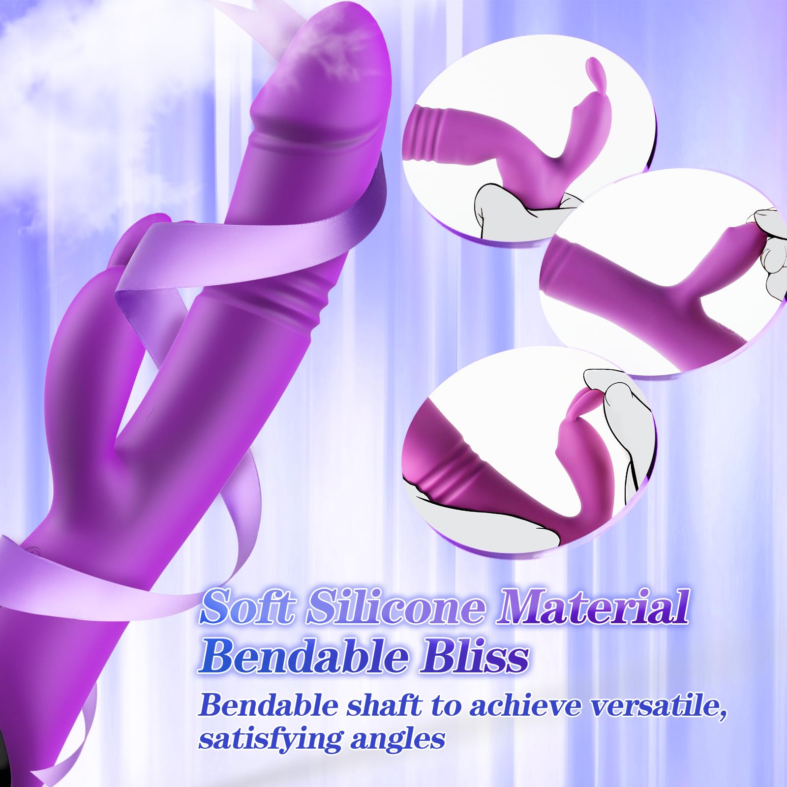 Premium Rabbit Vibrator for Women - 9 Thrusting & 9 Vibration Modes, G-Spot & Clitoral Stimulation, Silicone Dildo Sex Toy for Intimate Pleasure - Perfect for Solo Play & Couples Exploration