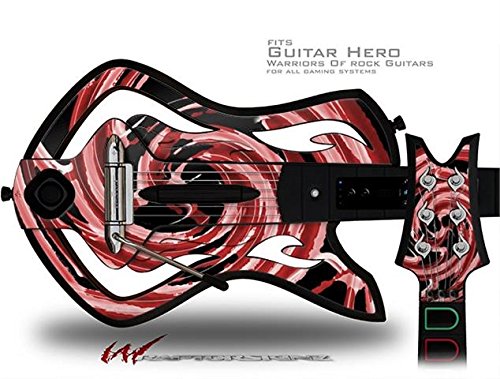 Alecias Swirl 02 Red Decal Skin for Guitar Hero Warriors of Rock Guitar - Premium Vinyl Sticker (Guitar Not Included) - Perfect for Customizing Your Gaming Controller & Protecting Guitar Surface