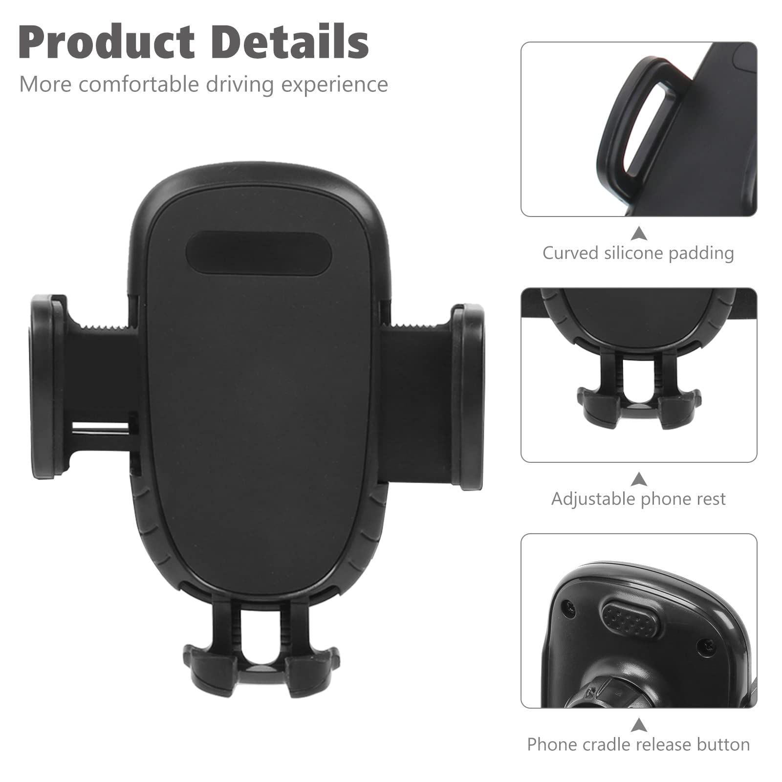 JeCar Upgraded Aluminum Alloy Phone Mount for Jeep Wrangler JK & JKU (2011-2018) - Secure Dash Cell Phone Holder, Interior Car Accessories - Perfect for Off-Road Adventures & Daily Commuting