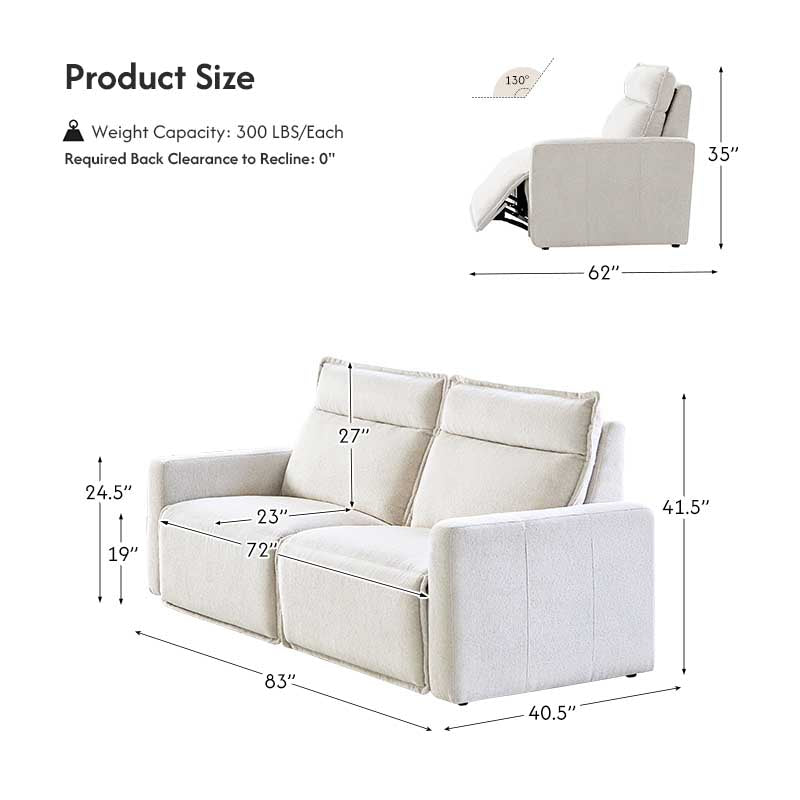 Essentia Power Reclining Corner Sofa - Easy Care Fabric Sectional Couch with USB Charging for Living Room, Home Theater & Family Room Comfort