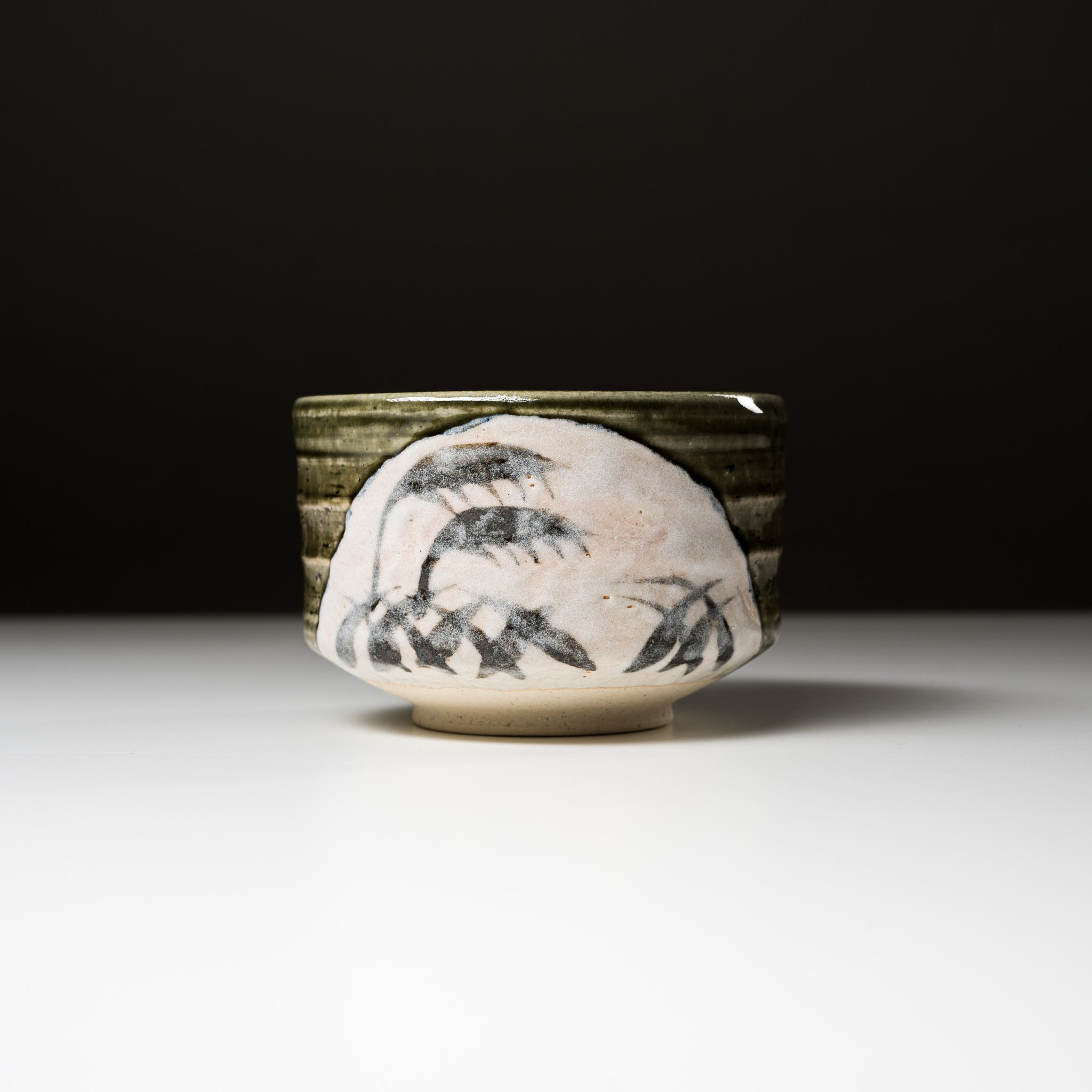 Premium Matcha Bowl - Handcrafted Oribe Ivy Design Ceramic Tea Cup for Japanese Tea Ceremony | Traditional Green Tea Drinking & Zen Meditation Accessory