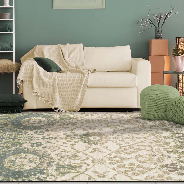 Pendleton Traditional Floral Indoor Area Rug & Runner Rug - Soft Non-Slip Living Room Carpet for Bedroom, Dining Room Decor