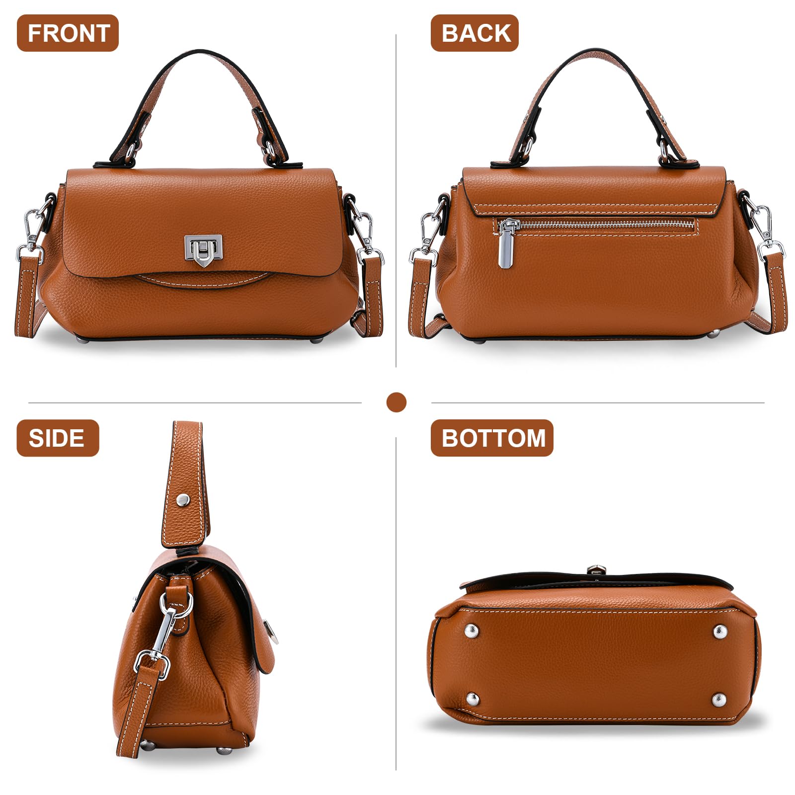 Yonami Genuine Leather Crossbody Bags for Women - Stylish Designer Shoulder Handbags & Small Purses - Perfect for Work, Travel, and Everyday Use