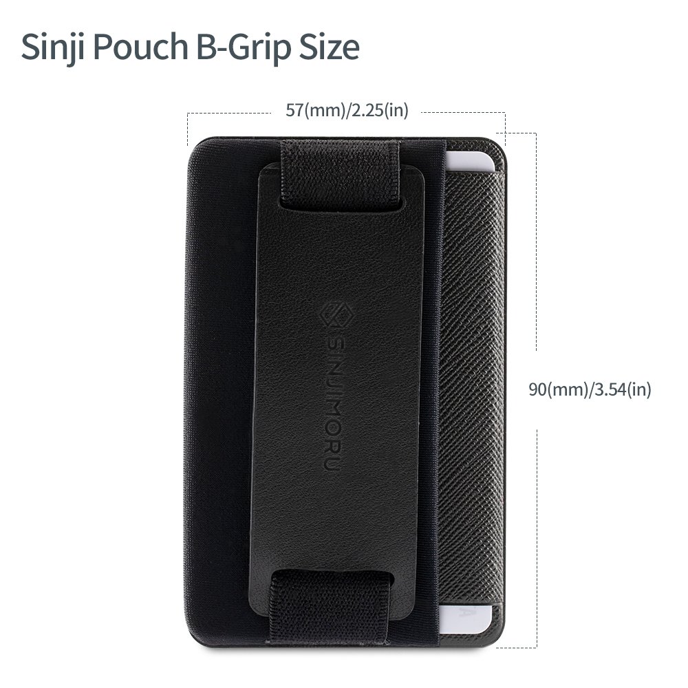 Sinjimoru Phone Grip Card Holder with Phone Stand - Secure Stick-on Wallet for iPhone 14/13/12/Pro/Max with Kickstand | 3-in-1 Multi-Function Design (3 Pack, Black) - Perfect for Travel, Shopping & Hands-Free Video Watching