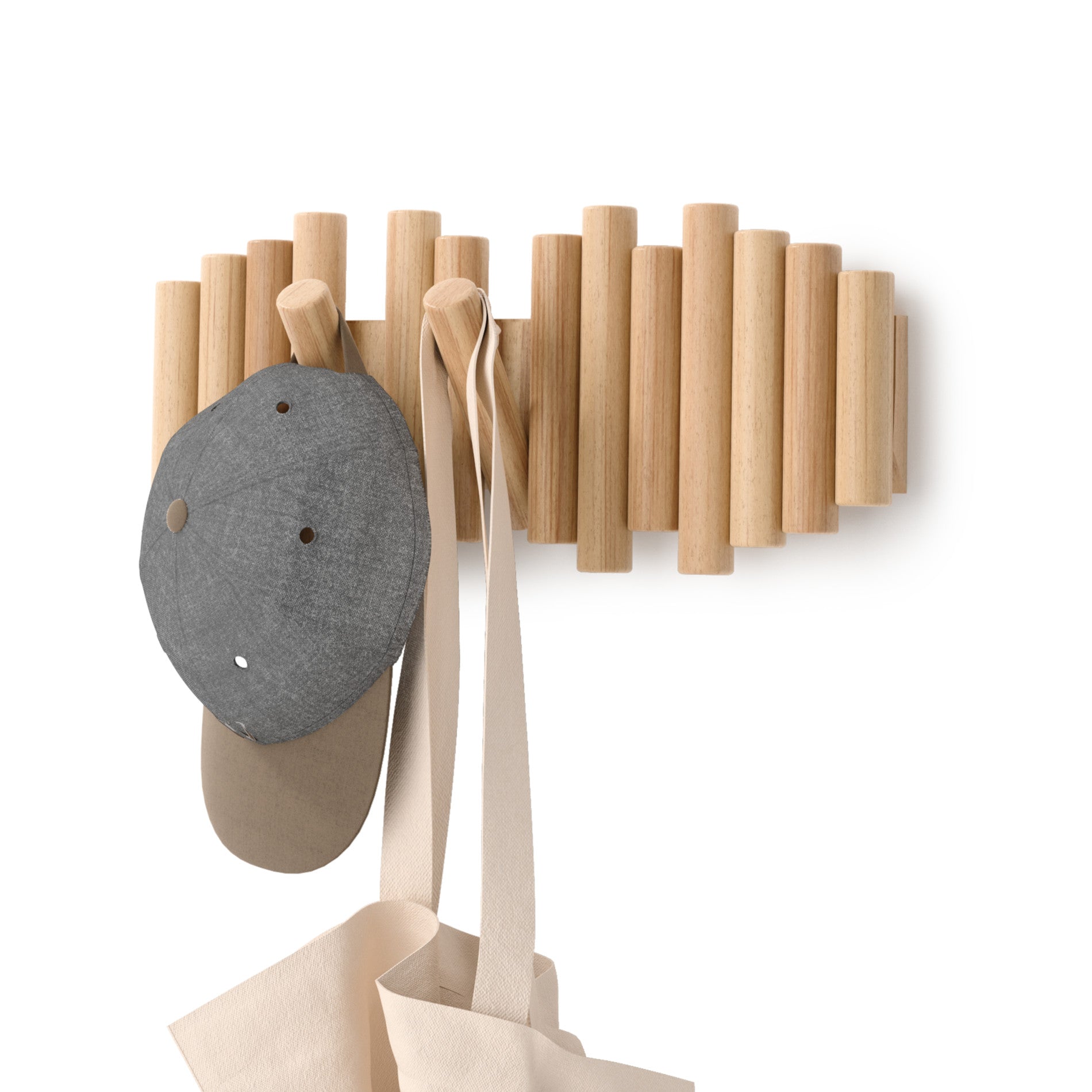 5-Pack Picket Wall Hooks - Rustic Decorative Hooks for Hanging Coats, Hats, Keys & More - Perfect for Entryway, Bedroom & Bathroom Organization