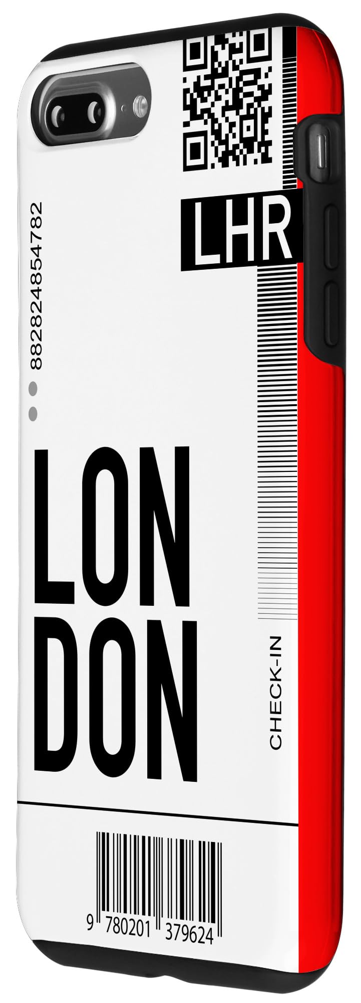 iPhone 7 Plus/8 Plus London Air Ticket Phone Case - Vintage Boarding Pass Design, City Souvenir Case for Travel Enthusiasts & Gift Ideas