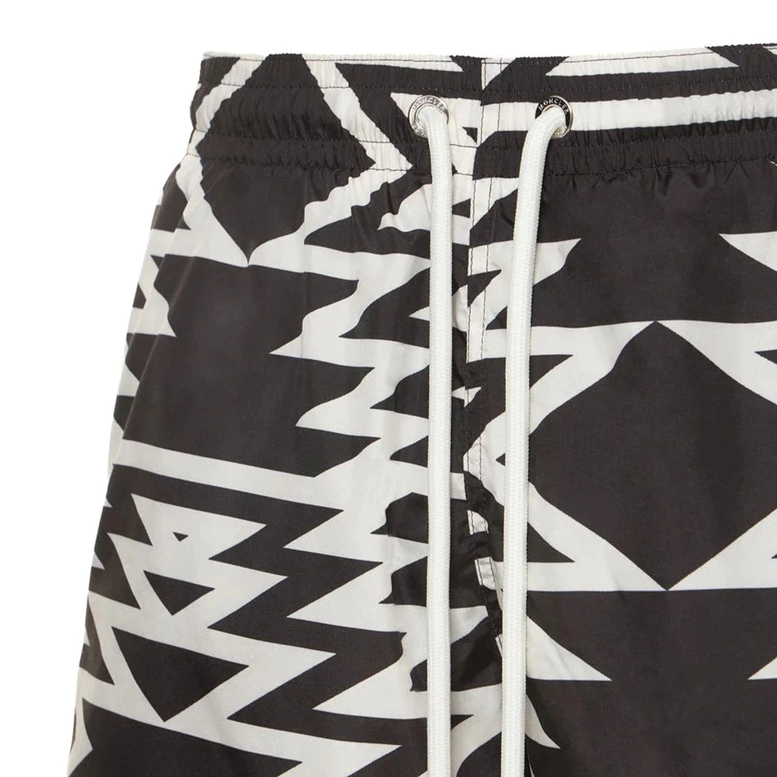 Moncler Men's Black & White Swim Shorts - Quick-Dry, Comfortable Swimwear for Beach, Pool & Summer Vacations