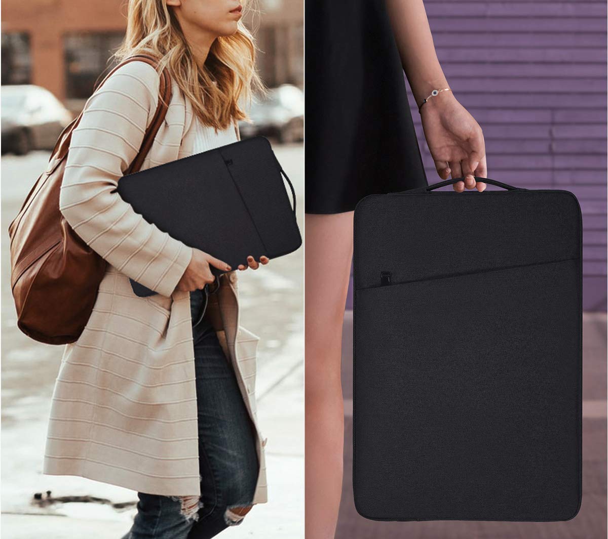 17.3 Inch Laptop Sleeve Case for Lenovo IdeaPad 3, HP Pavilion 17, HP Envy 17, Acer Chromebook 17, Asus VivoBook 17.3, Asus TUF Gaming Laptop - Durable Protective Bag for Work, School, and Travel (Black)