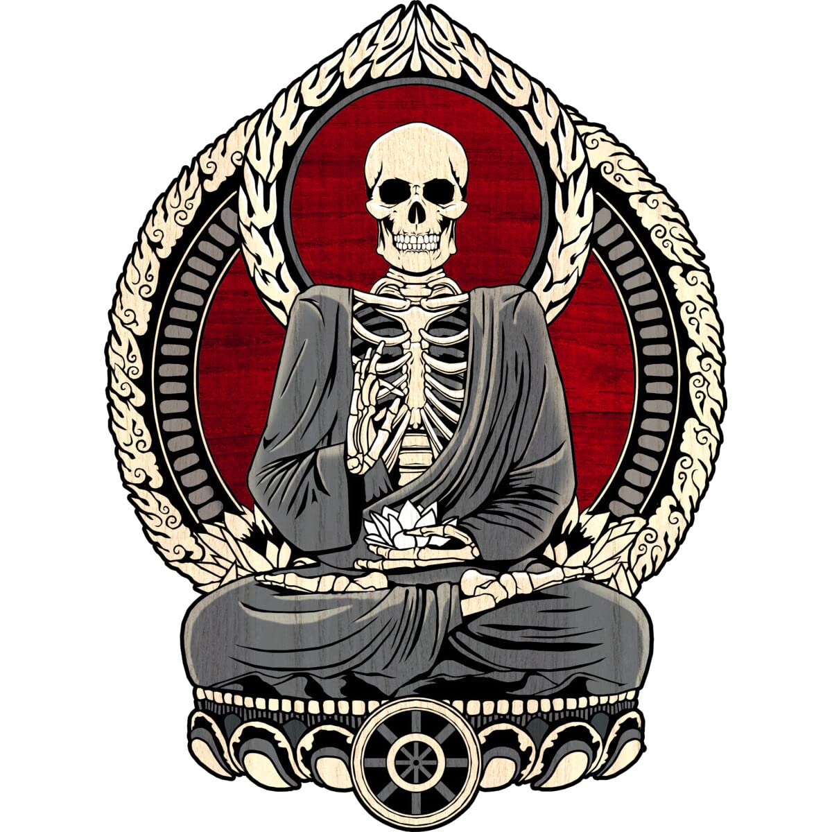 Snazzygaz Starving Buddha Cherry Graphic T-Shirt for Women - Soft Cotton Vintage Style Tee - Perfect for Casual Wear, Street Fashion & Music Festivals