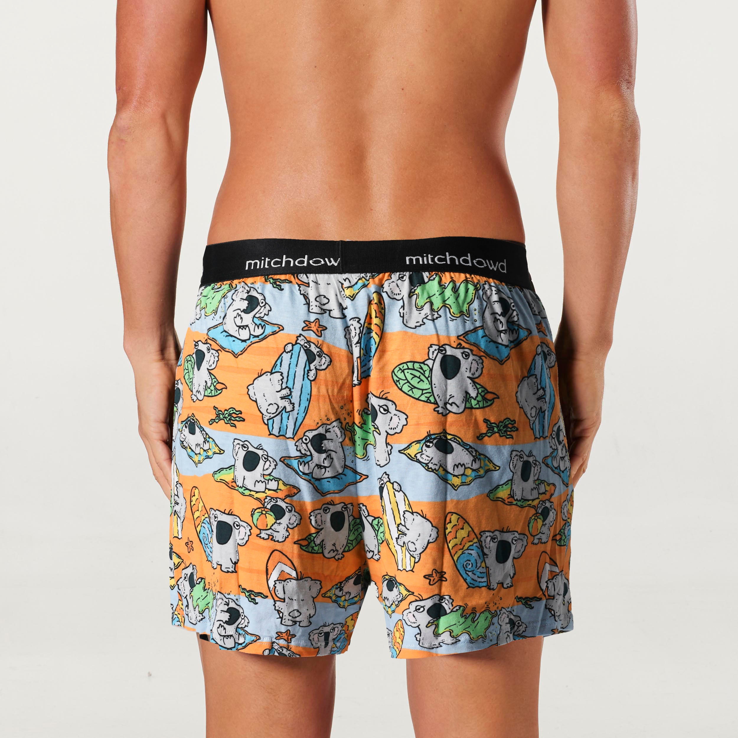 Men's Australiana Cotton Loose Fit Knit Boxer Shorts - Breathable & Comfortable Underwear for Daily Wear, Lounge & Sleep - Orange