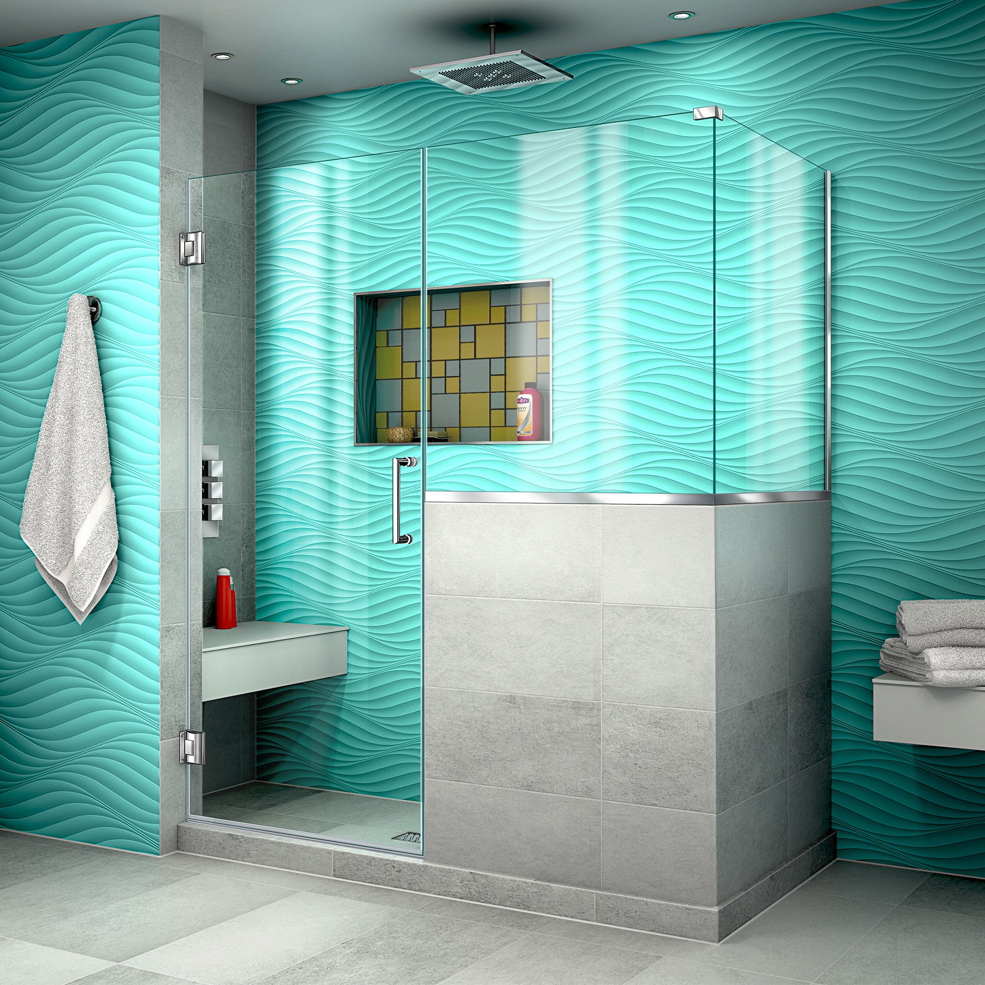 DreamLine Unidoor Plus Frameless Hinged Shower Enclosure - 59