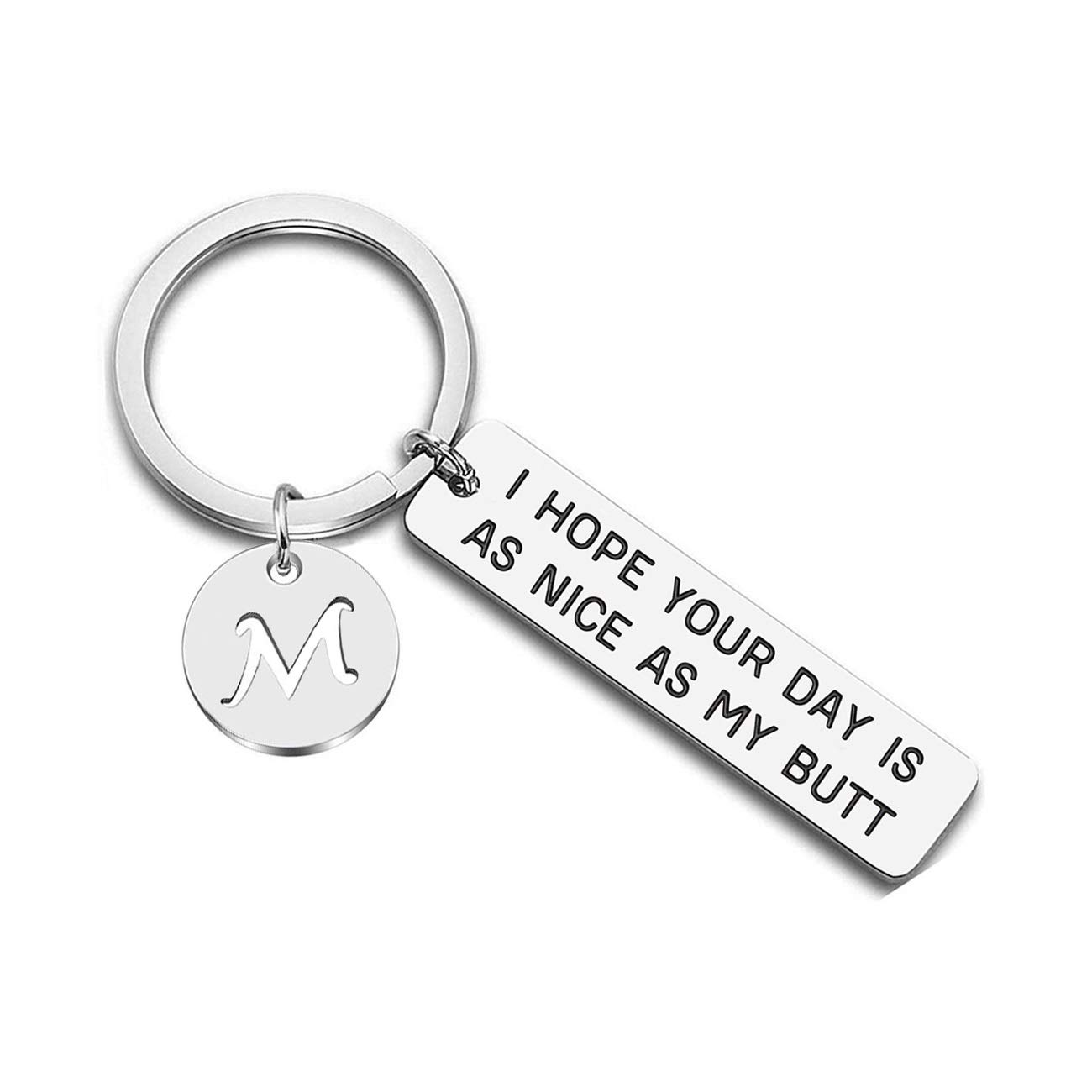 BRBAM Personalized Initial Keychain - Romantic Gift for Boyfriend, Girlfriend, Couples - 