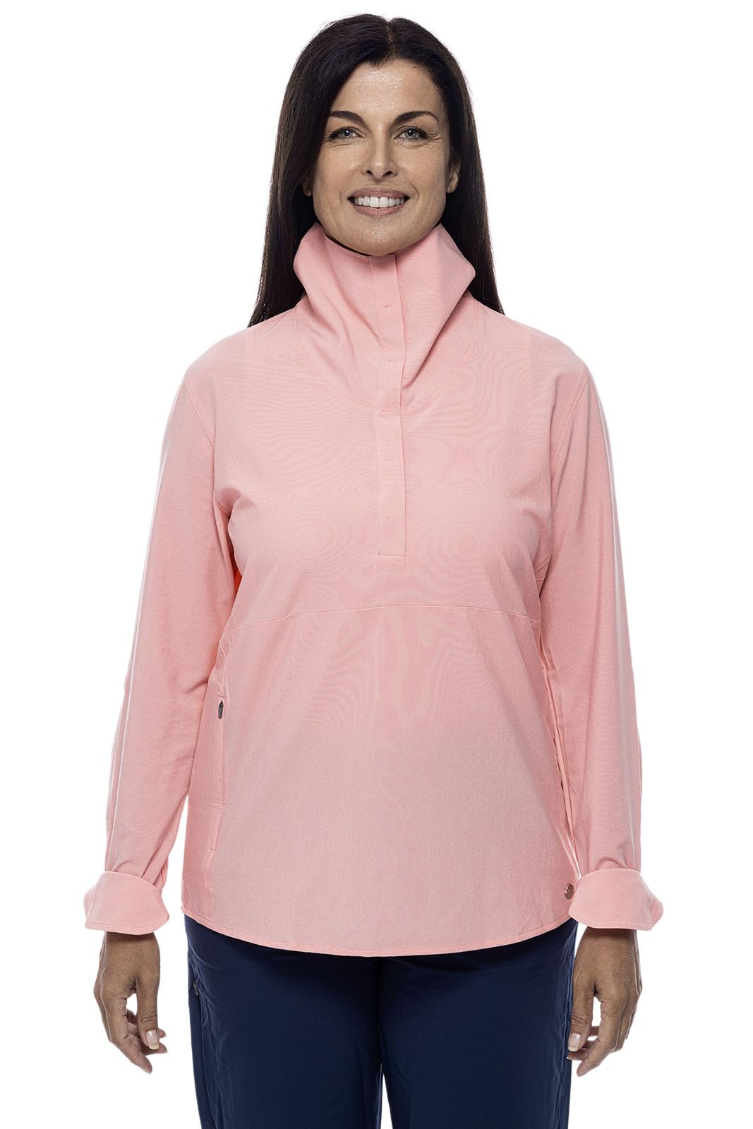 Coolibar UPF 50+ Women's Sun Protective Catona Funnel Neck Tunic Top - Lightweight UV Protection Shirt for Outdoor Activities, Beach & Travel