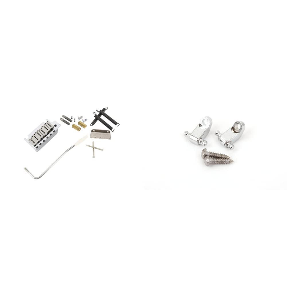 Fender American Series Stratocaster Tremolo Bridge Assembly with String Guides - Chrome Finish for Electric Guitar Upgrades & Repairs | Perfect for Professional Musicians & Home Studios