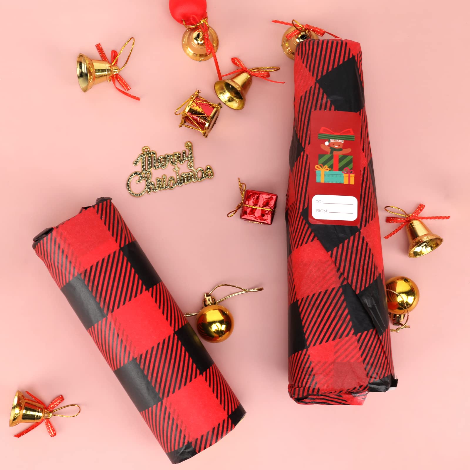 60 Sheet 20x20 Inch Large Buffalo Plaid Holiday Tissue Paper - Christmas Wrapping Paper for DIY Crafts, Rustic Gifts, Party Decorations | Perfect for Christmas Presents, Gift Bags, and Seasonal Home Decoration