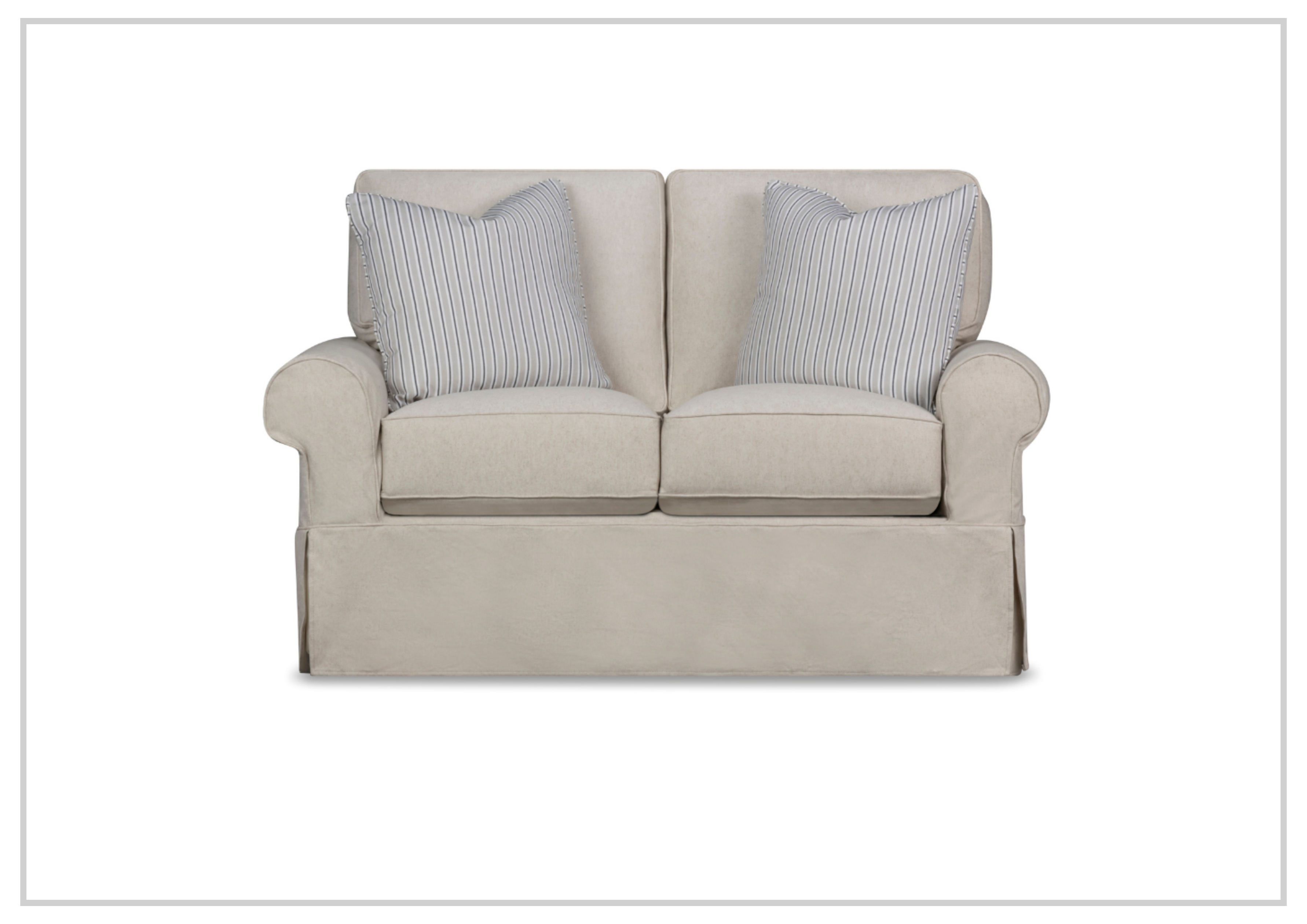 Klaussner Katelin Loveseat Slipcover - Premium John Linen Sepia Fabric - Perfect for Living Room, Bedroom & Home Decor - Washable & Durable Sofa Cover for Pets & Kids