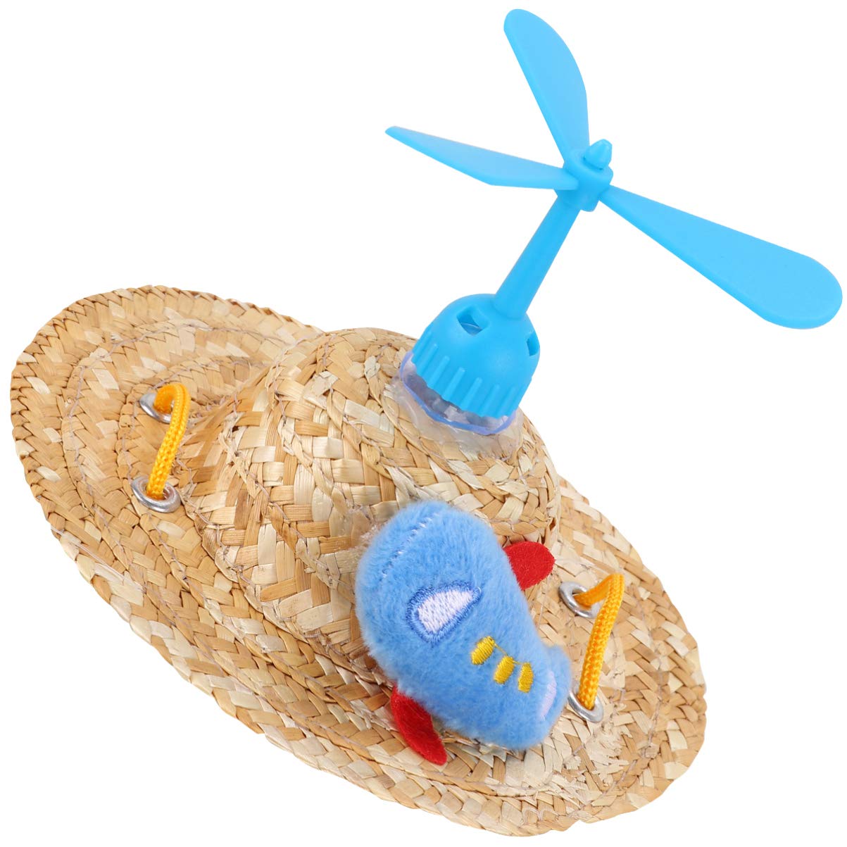Balacoo Dog Straw Hat Sombrero - Pet Sun Hat with Bamboo Dragonfly & Bee Decor - Hawaiian Tropical Summer Beach Party Hat for Puppy & Cat (Size S) - Perfect for Birthday Parties, Beach Outings & Outdoor Adventures