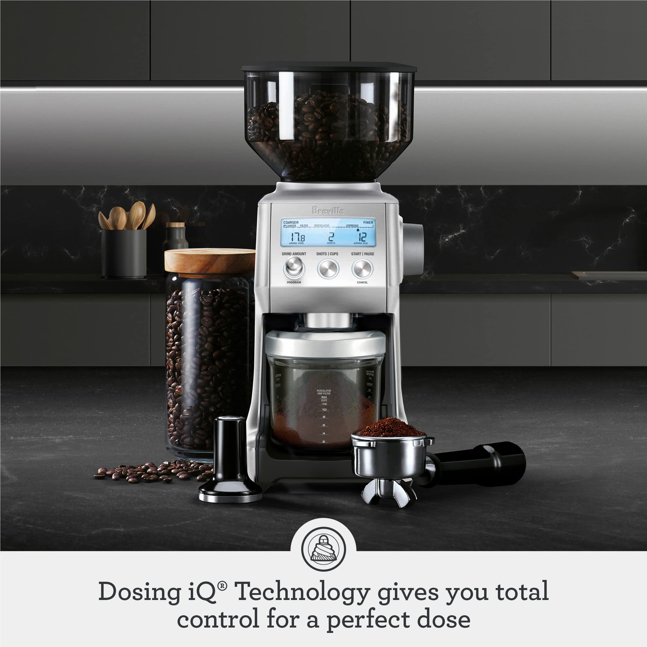 Breville Smart Grinder Pro Coffee Mill - Stainless Steel Burr Coffee Grinder for Espresso, Drip & French Press - Perfect for Home Baristas & Coffee Enthusiasts