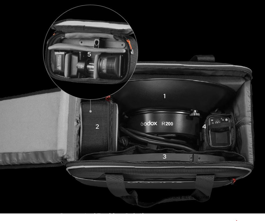 CB56 Protective Carry Case for R200 Ring Flash, AD200 PRO & PIKA 200Pro - Durable Storage Solution for Photography Lighting Equipment
