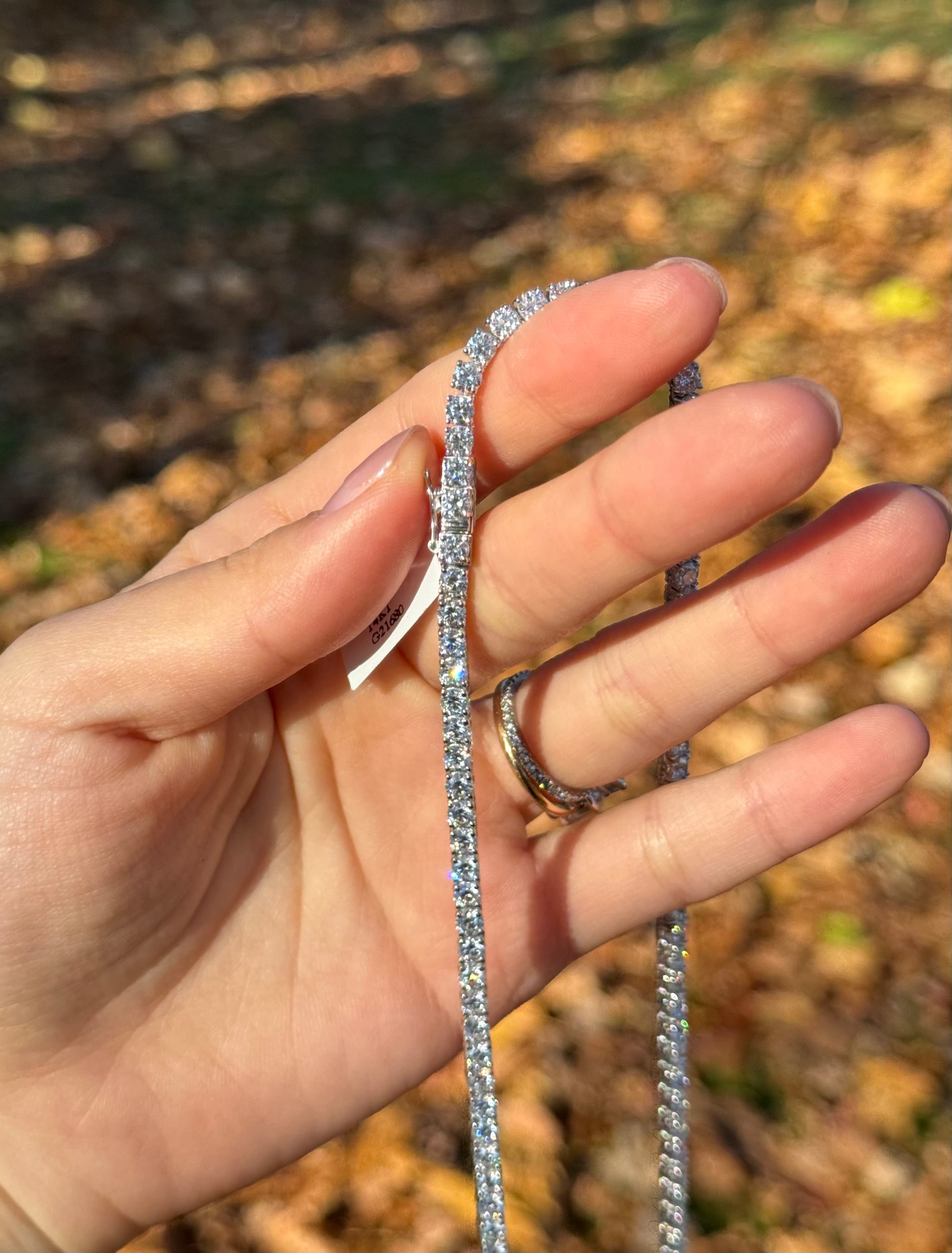 21.68ct Lab-Created Diamond Tennis Necklace - EF Color VVS/VS Clarity, 21 Inches, Elegant Jewelry for Weddings, Parties & Special Occasions