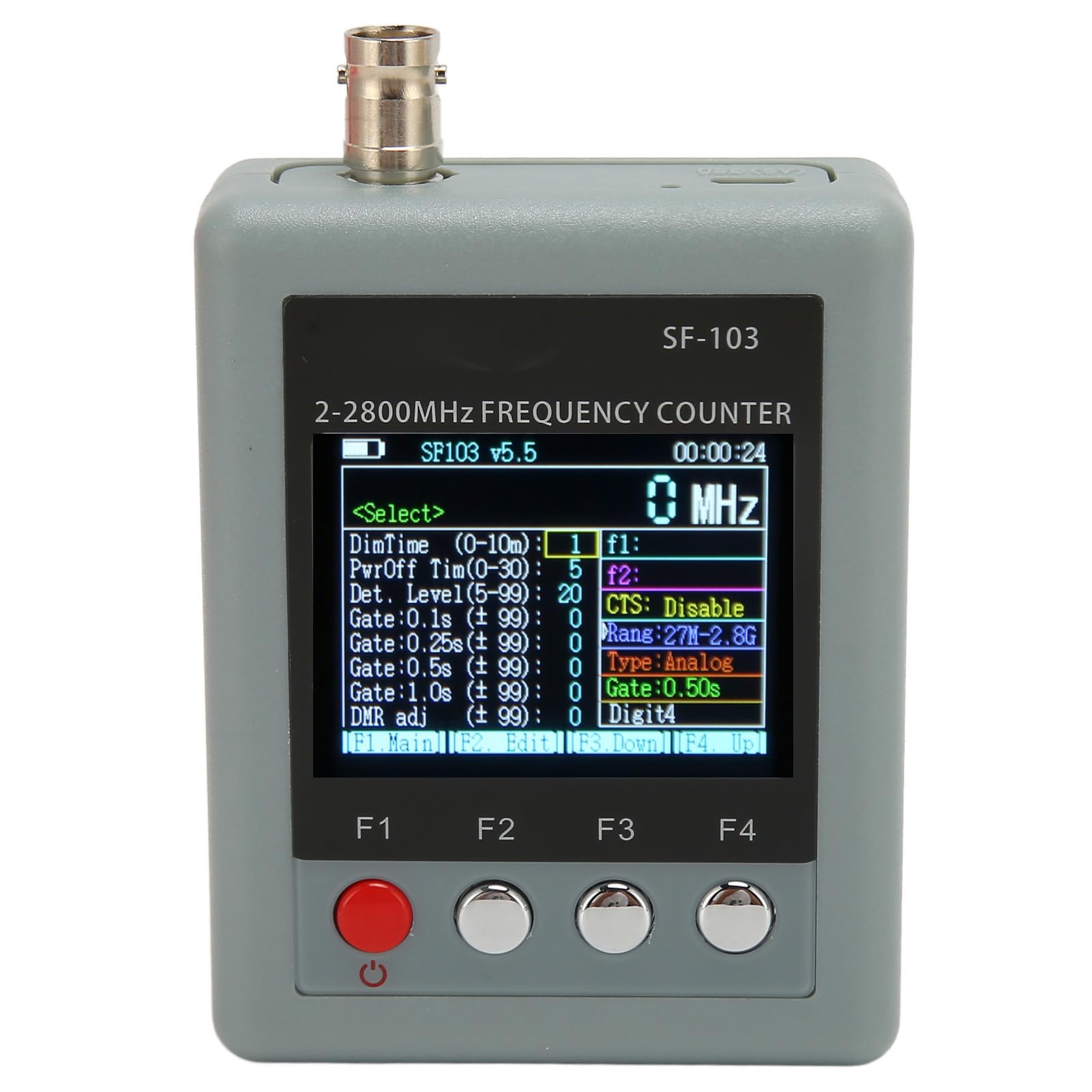 SF103 Portable Frequency Counter 2MHz to 2.8GHz - Handheld Two Way Radio Frequency Meter for DMR Analog, Ham Radio, Walkie Talkie - Perfect for Radio Hobbyists and Technicians (Ideal for Field Testing and Equipment Calibration)