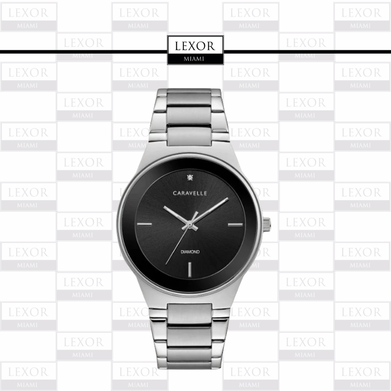 Bulova 43D106 Caravelle Modern Stainless Steel Watch for Men - Water Resistant, Date Display - Perfect for Business, Casual & Formal Occasions