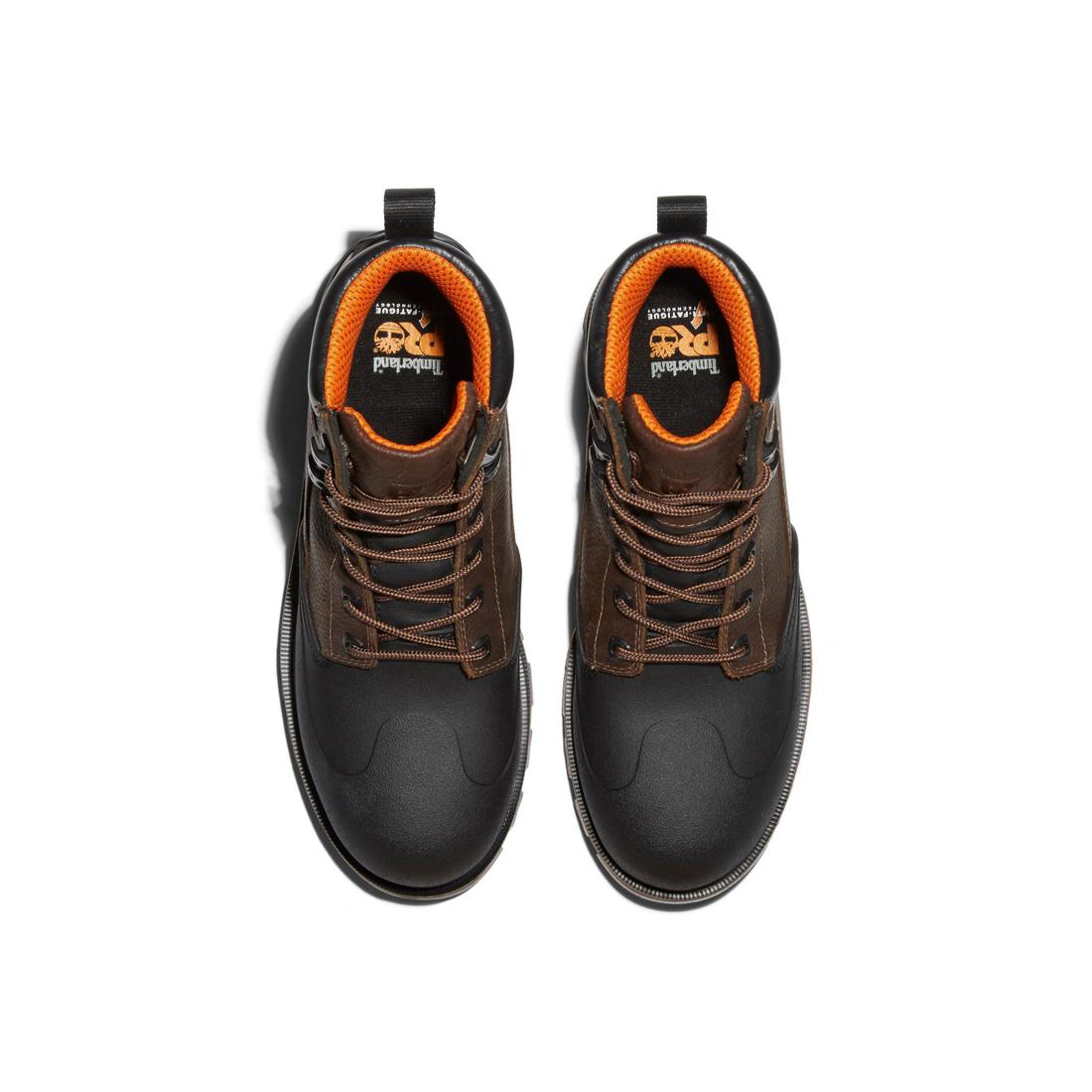 Rigmaster 6 Inch Steel Toe Waterproof Work Boots for Men - Brown Safety Shoes for Construction, Warehouse & Outdoor Work