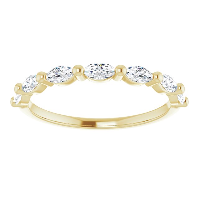 0.70 Carat East West Marquise Diamond Shared Prong Wedding Band - Elegant Stackable Ring for Bridal Sets, Anniversary Gifts & Everyday Wear