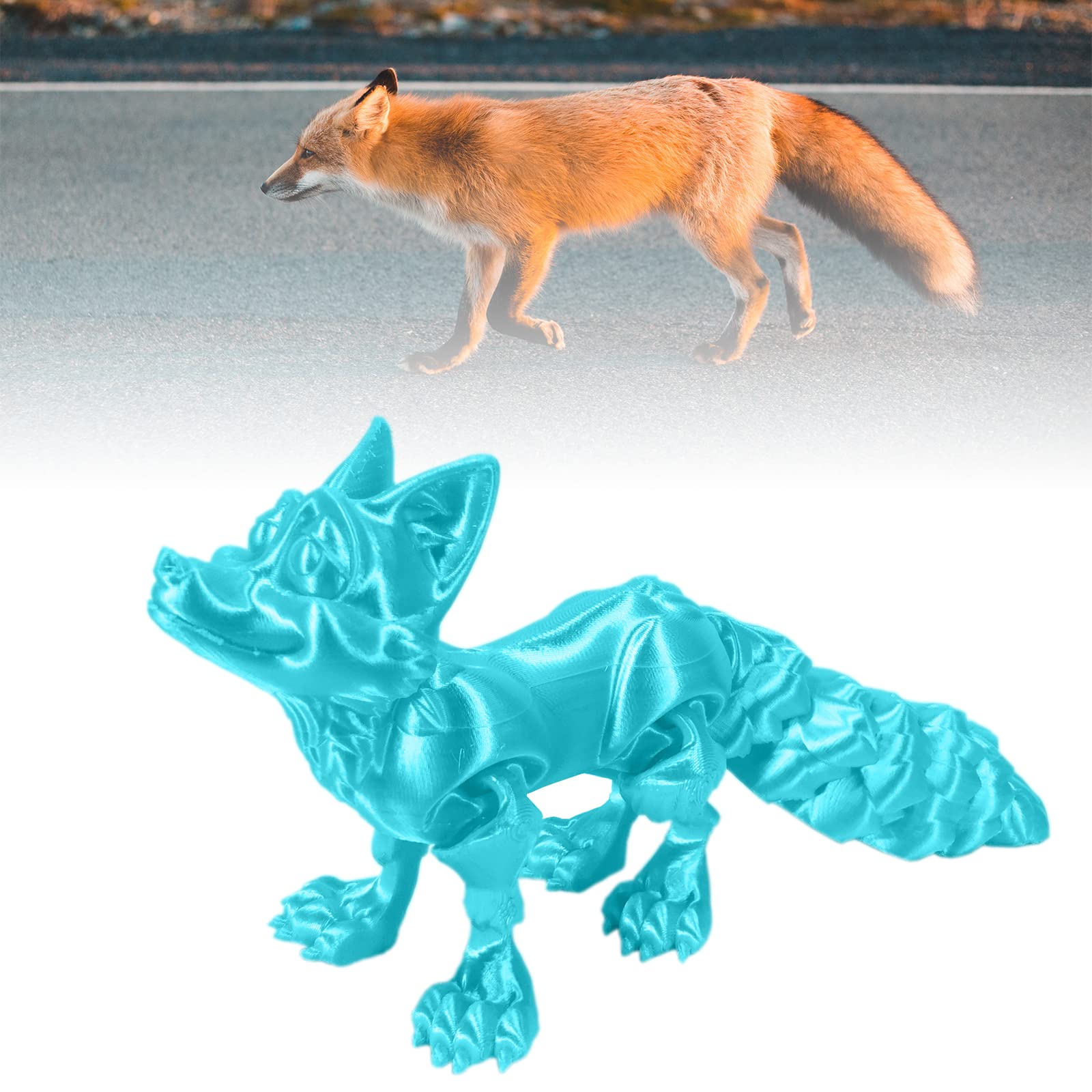 3D Printed Articulated Fox Toy with Movable Joints - Cute Anti-Anxiety Action Figure, Monster Collectible Decor (6.7 Inch, Custom Colors) | Perfect for Stress Relief, Office Desk Display, and Anime Collector Gifts