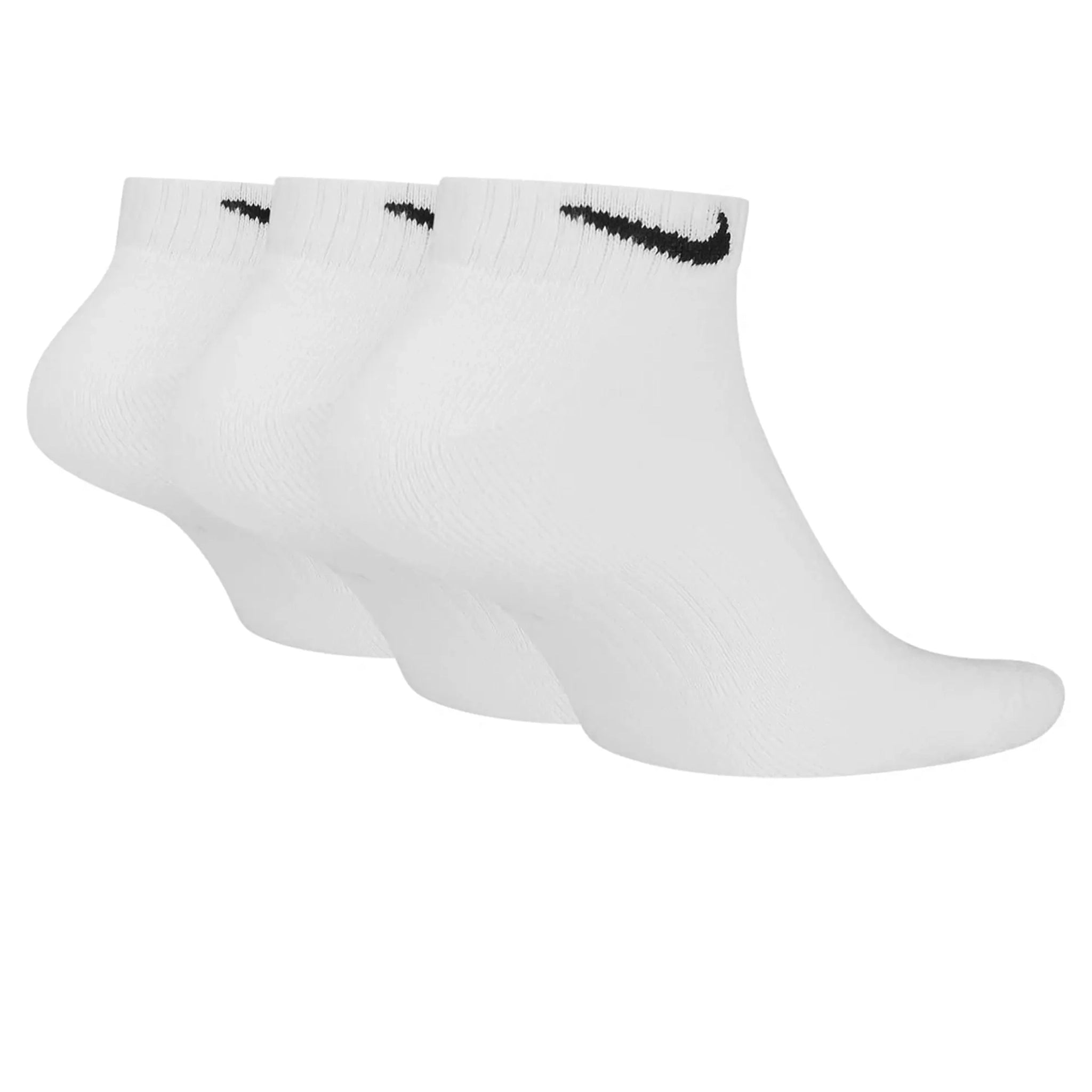 Nike Everyday Cushioned Training Low White Ankle Socks - 3 Pairs Pack for Men & Women - Comfortable Athletic Socks for Running, Gym Workouts & Daily Wear
