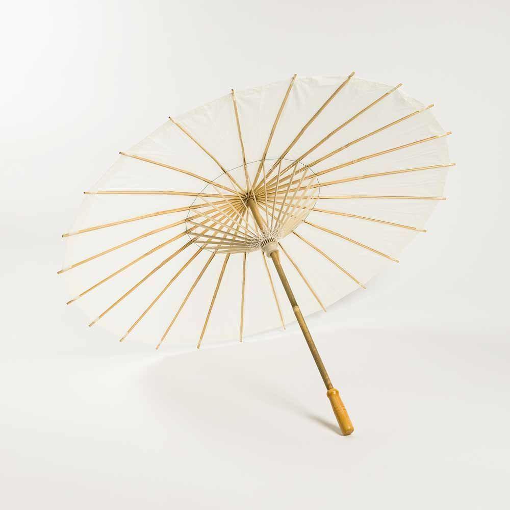 20 Beige & Ivory Paper Parasol Umbrellas for Weddings, Parties & Photo Props - Perfect for Kids, Bridal Showers & Outdoor Events