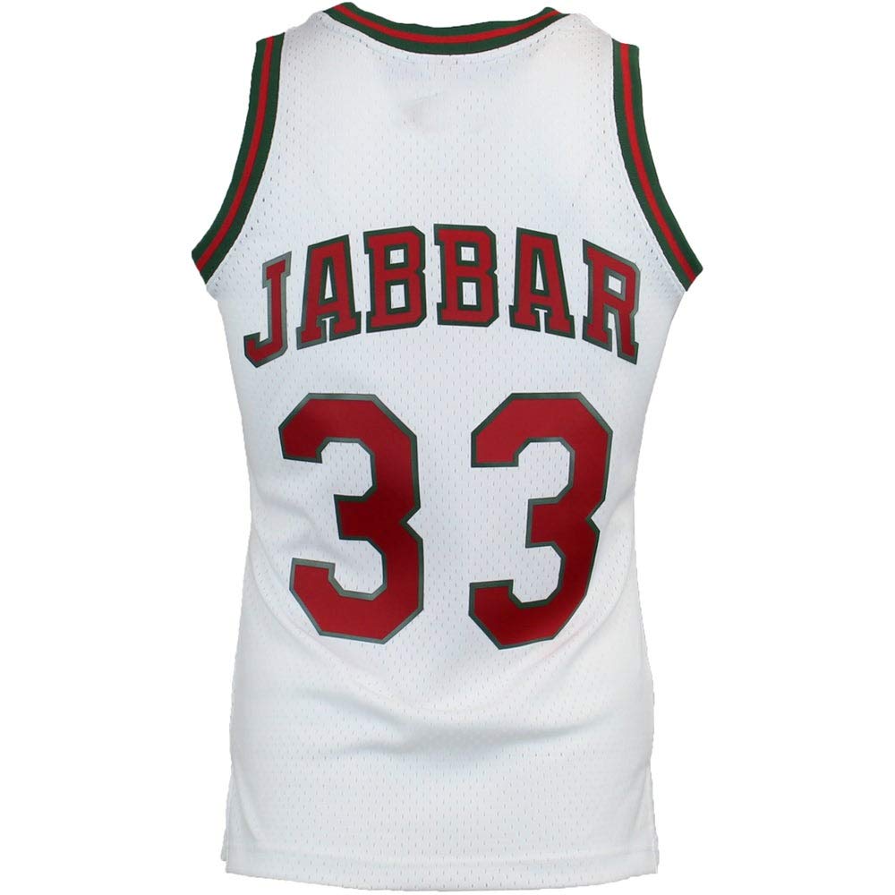Kareem Abdul-Jabbar Milwaukee Bucks 1971-72 Swingman Jersey - Men's White NBA Basketball Jersey for Fans & Collectors - Perfect for Games, Parties & Sports Memorabilia Display