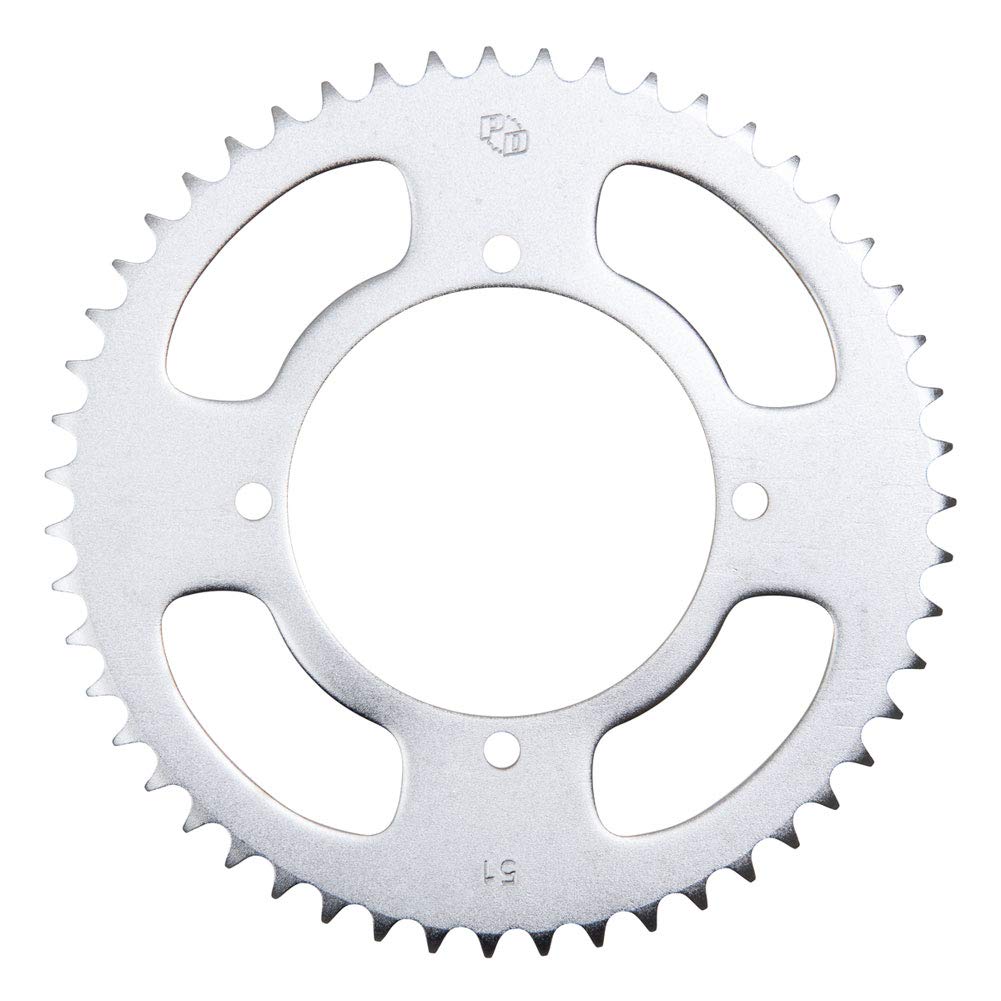 51T Rear Steel Sprocket for Kawasaki KX112 2022-2023 Dirt Bike - Silver Finish, Durable Replacement Part for Off-Road & Motocross Racing