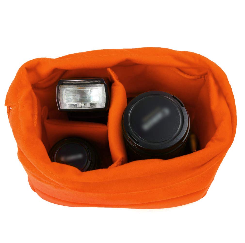 Koolertron Shockproof Padded DSLR Camera Bag Insert - Compatible with Sony Nikon DSLR Cameras & Flash Lights - Perfect for Travel, Photography & Equipment Protection
