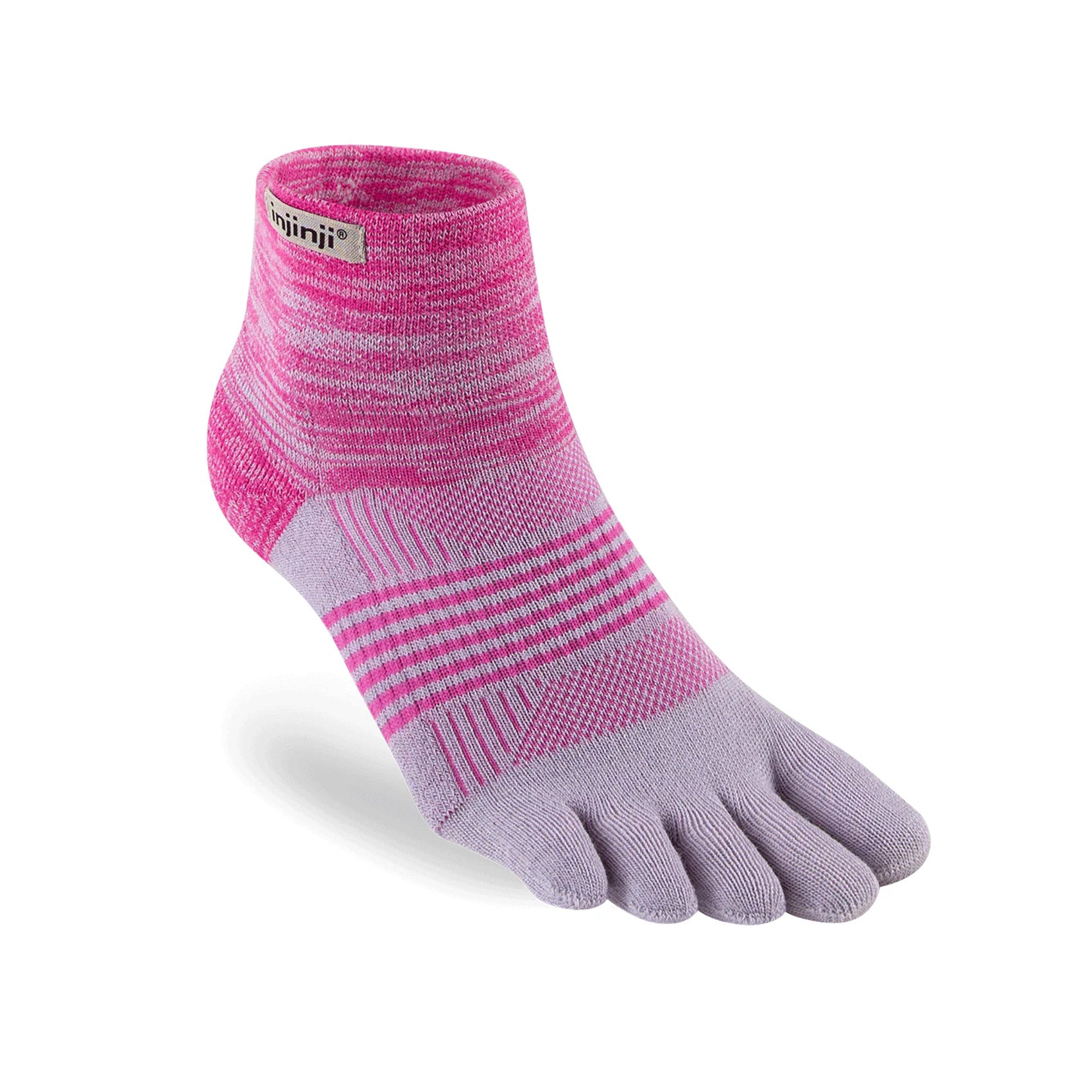 Women's Injinji Trail Midweight Mini Crew Socks - Toe Socks for Hiking, Running & Outdoor Activities - Breathable & Cushioned Performance Socks