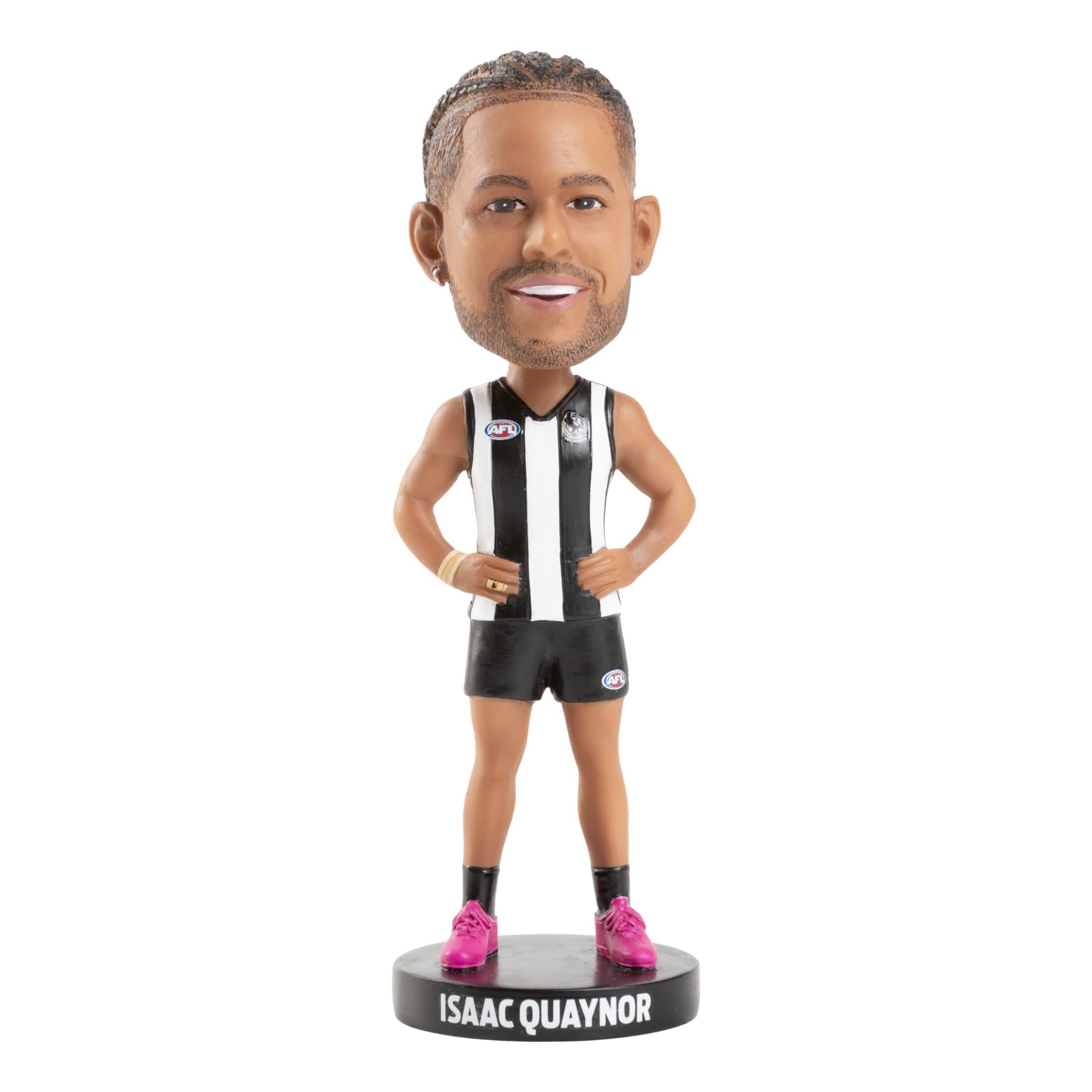 AFL Collingwood Magpies Issac Quaynor Bobblehead - Official AFL Collectible for Fans & Sports Memorabilia Enthusiasts - Perfect for Display in Home, Office, or Man Cave