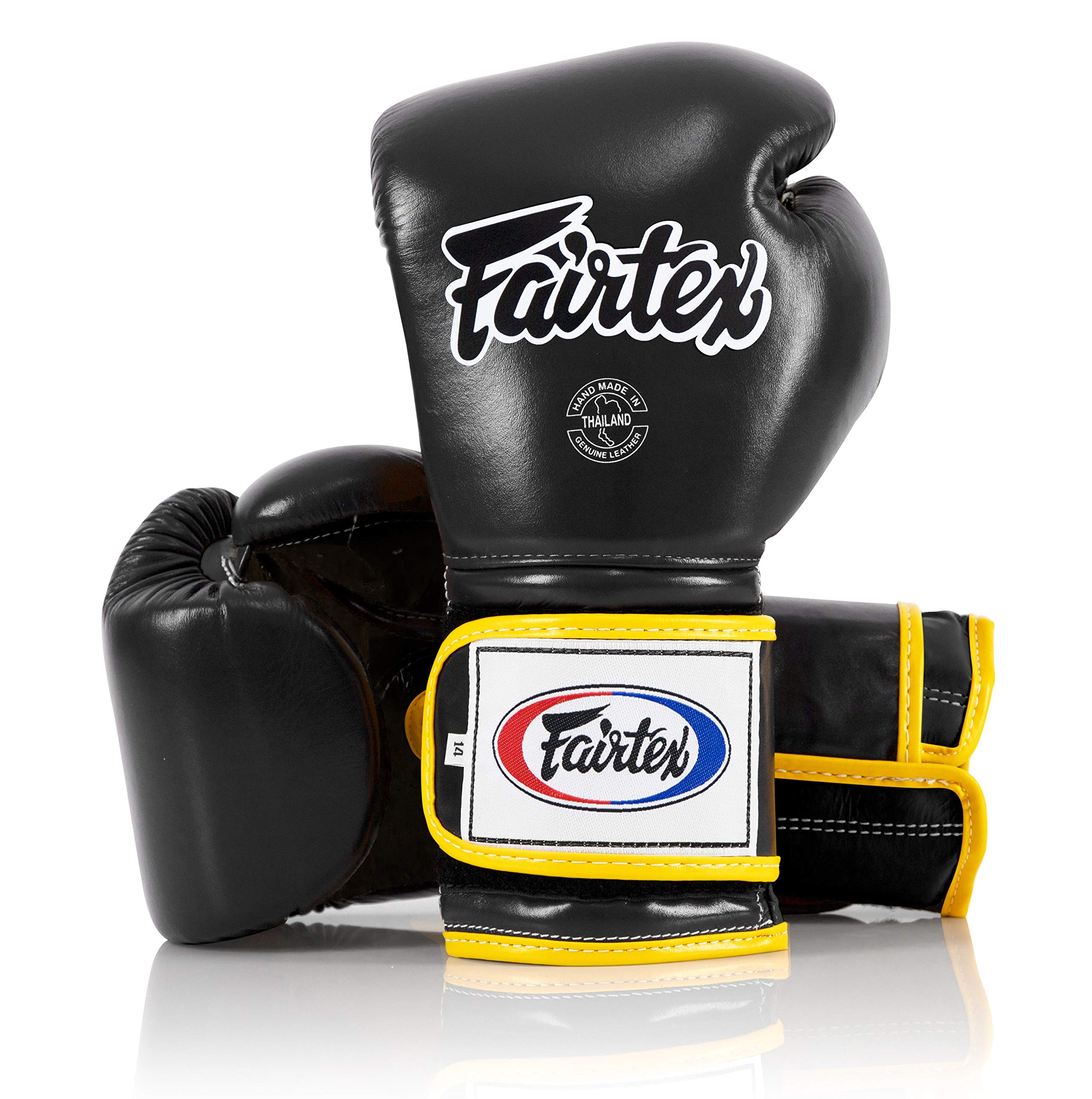 Fairtex BGV9 Muay Thai Boxing Gloves for Professional Fighters & Trainers - Mexican Style MMA Gloves for Heavy Hitters - Lightweight Shock Absorbent Training Gloves for Kickboxing, Sparring & Martial Arts Practice
