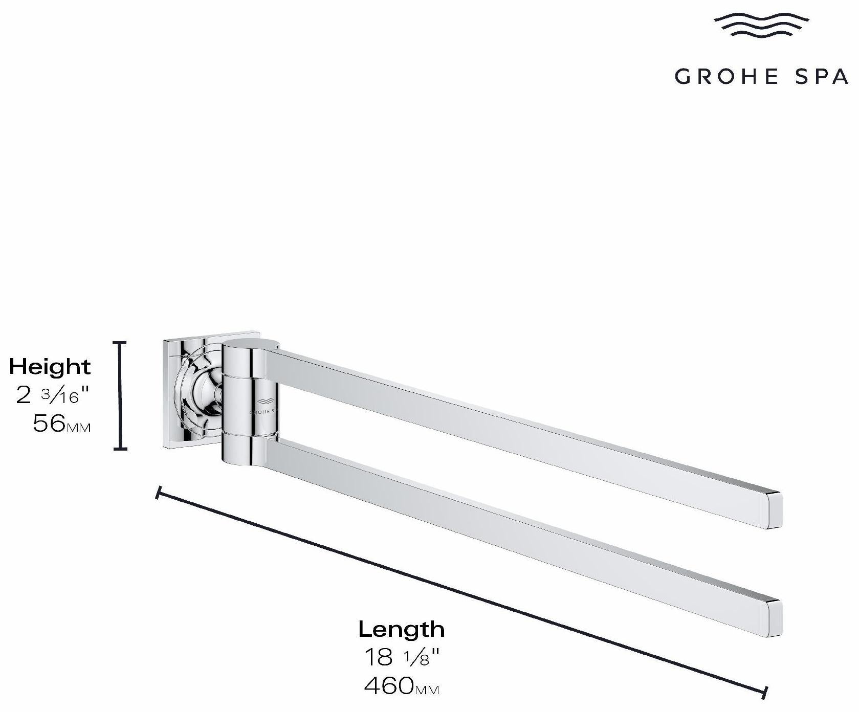 Grohe Allure Double Towel Bar in Brushed Cool Sunrise 40342GN1 - Modern Bathroom Towel Rack for Spa-Like Luxury & Space-Saving Storage