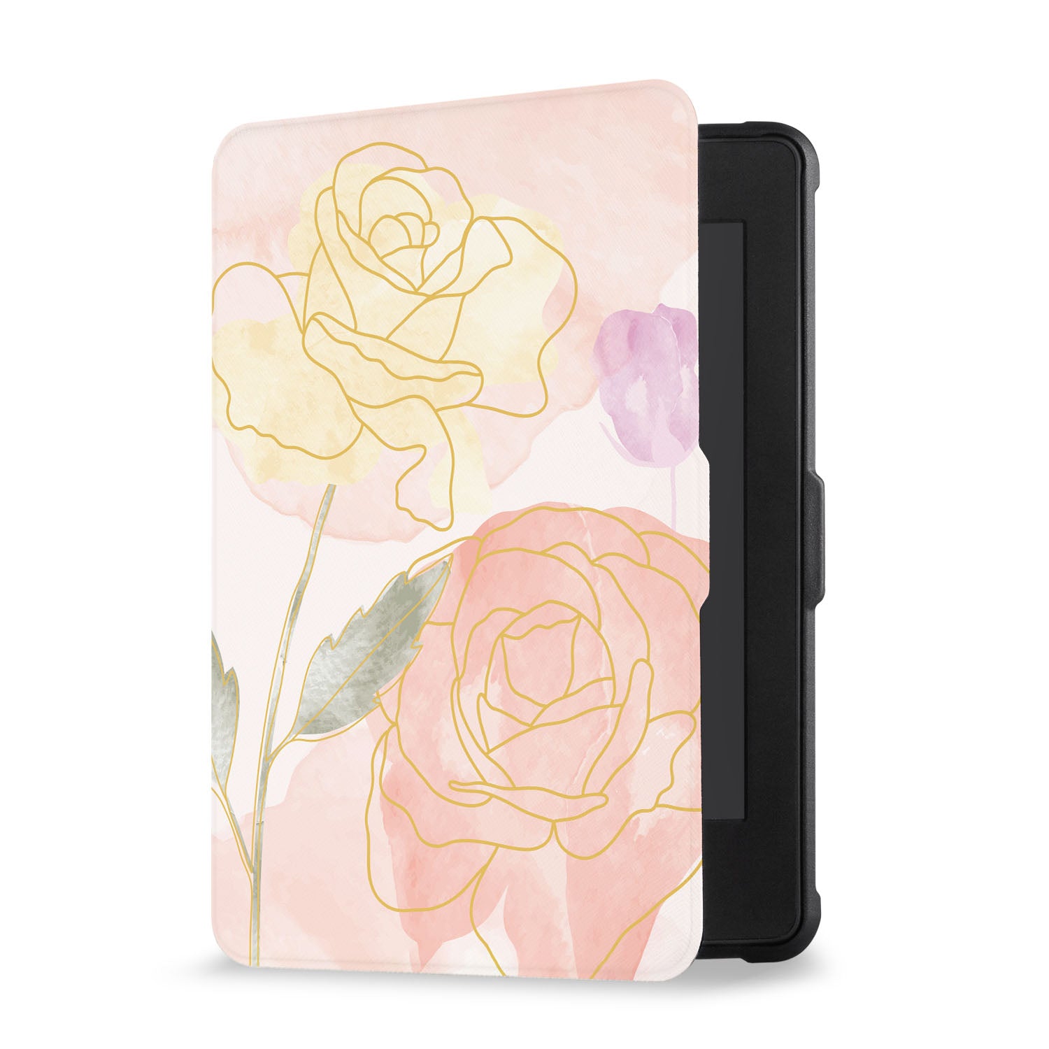 Premium Kindle Case with Artistic Flower Design - Waterproof & Lightweight Cover for Kindle (6