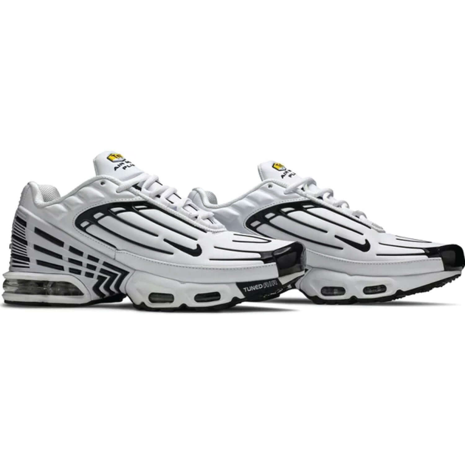 Nike Air Max Plus 3 Leather Sneakers - White & Black Men's Running Shoes for Gym, Workout & Casual Wear