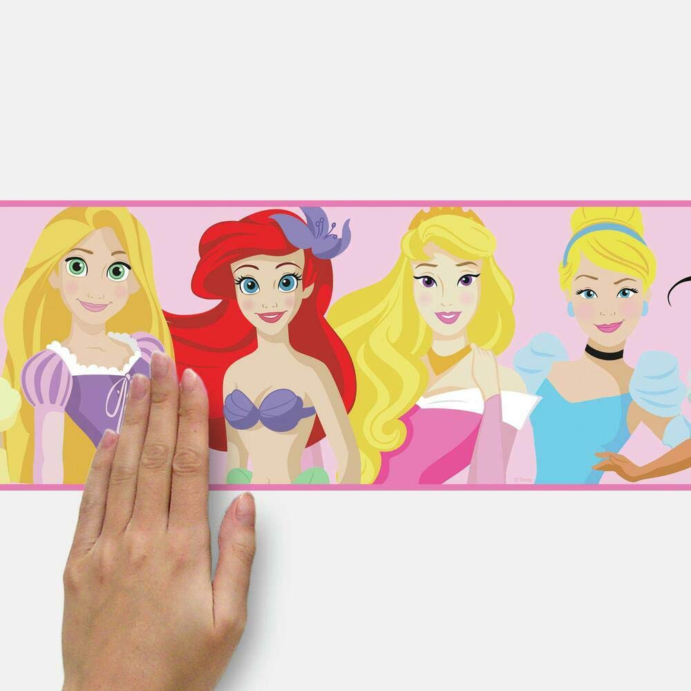 Disney Princess Be Bright Be Bold Peel and Stick Wall Border - RoomMates RMK11505BD - Easy DIY Wall Decals for Kids Bedroom, Nursery, Playroom & Classroom Decor
