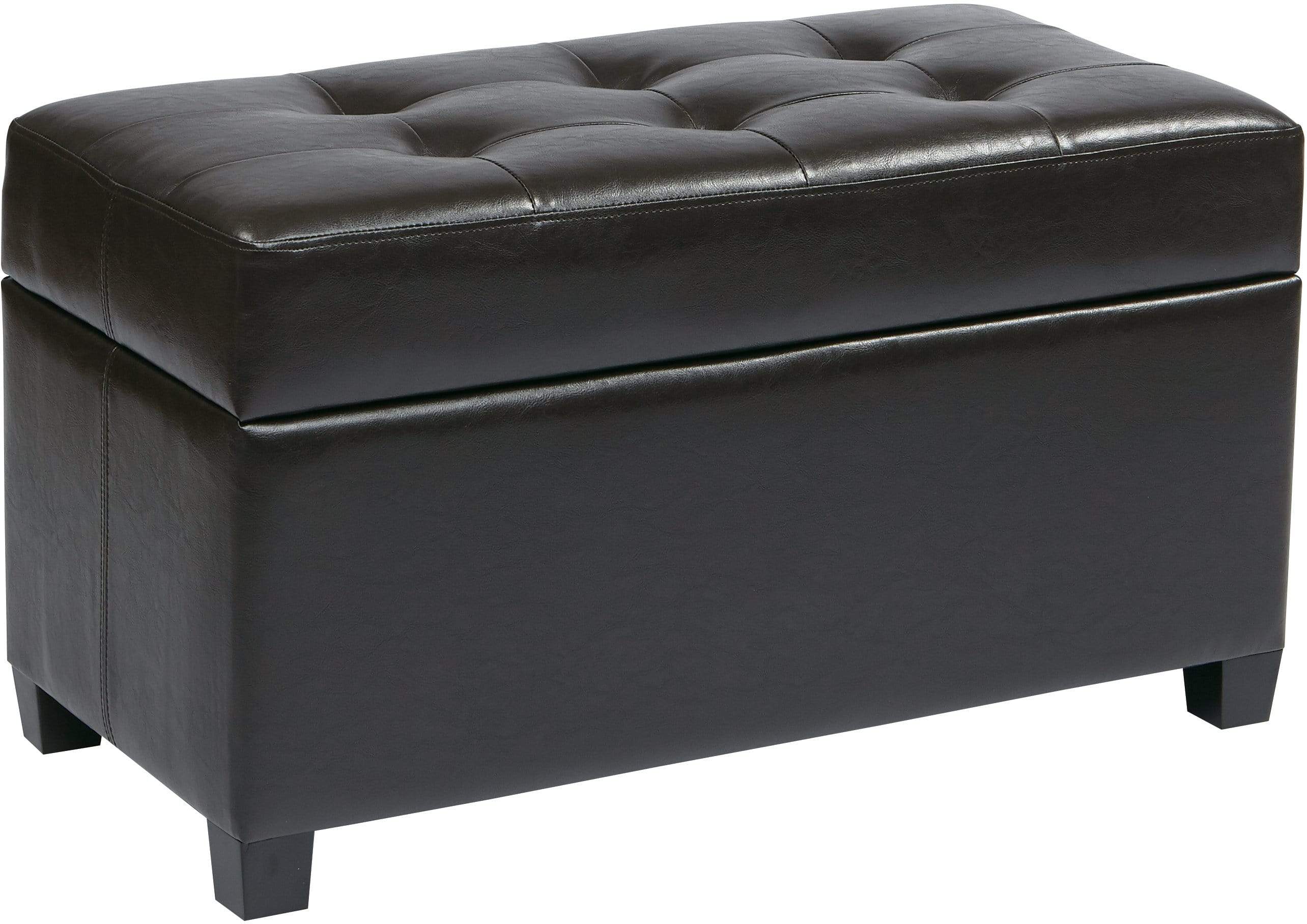 Office Star OSP Designs Storage Ottoman with Removable Top [MET804V] - Perfect for Living Room, Bedroom & Office Organization