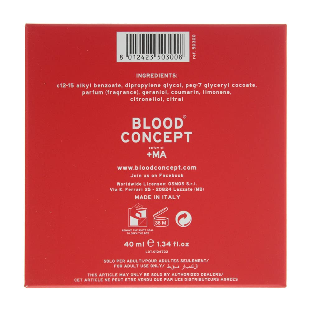 Blood Concept Red Perfume Oil - 40ml with Dropper | Long-Lasting Fragrance for Women & Men | Perfect for Date Night, Special Occasions & Daily Wear