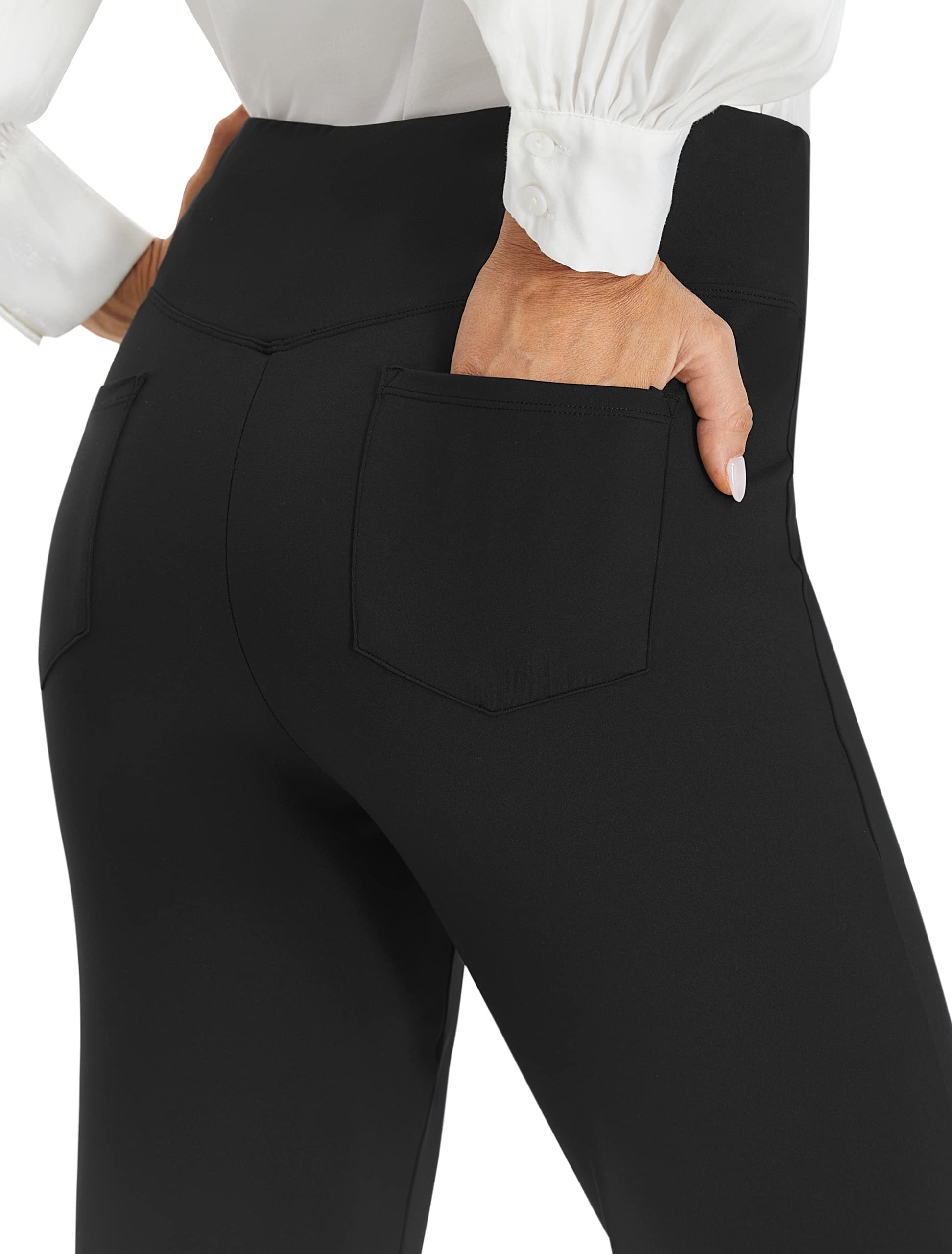 AFITNE Women's High Waist Yoga Dress Pants - Stretchy Pull On Work Pants for Office & Casual Wear | Comfortable Slacks for Yoga, Work & Everyday Use