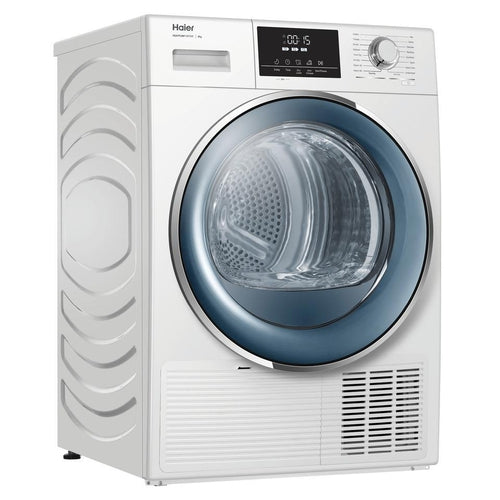 Haier 8kg Heat Pump Dryer - Energy Efficient, White (HDHP80E1) for Laundry Room & Small Spaces