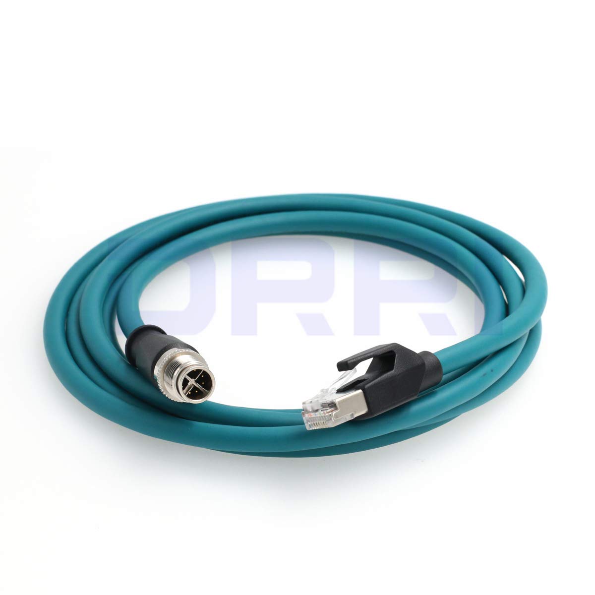 DRRI M12 X-Coded 8 Pin to RJ45 Cat 7e Shielded Ethernet Cable - 3M Gigabit Network Cable for Cognex 262 Cameras & Barcode Scanners | Industrial Automation, Factory Equipment Connectivity
