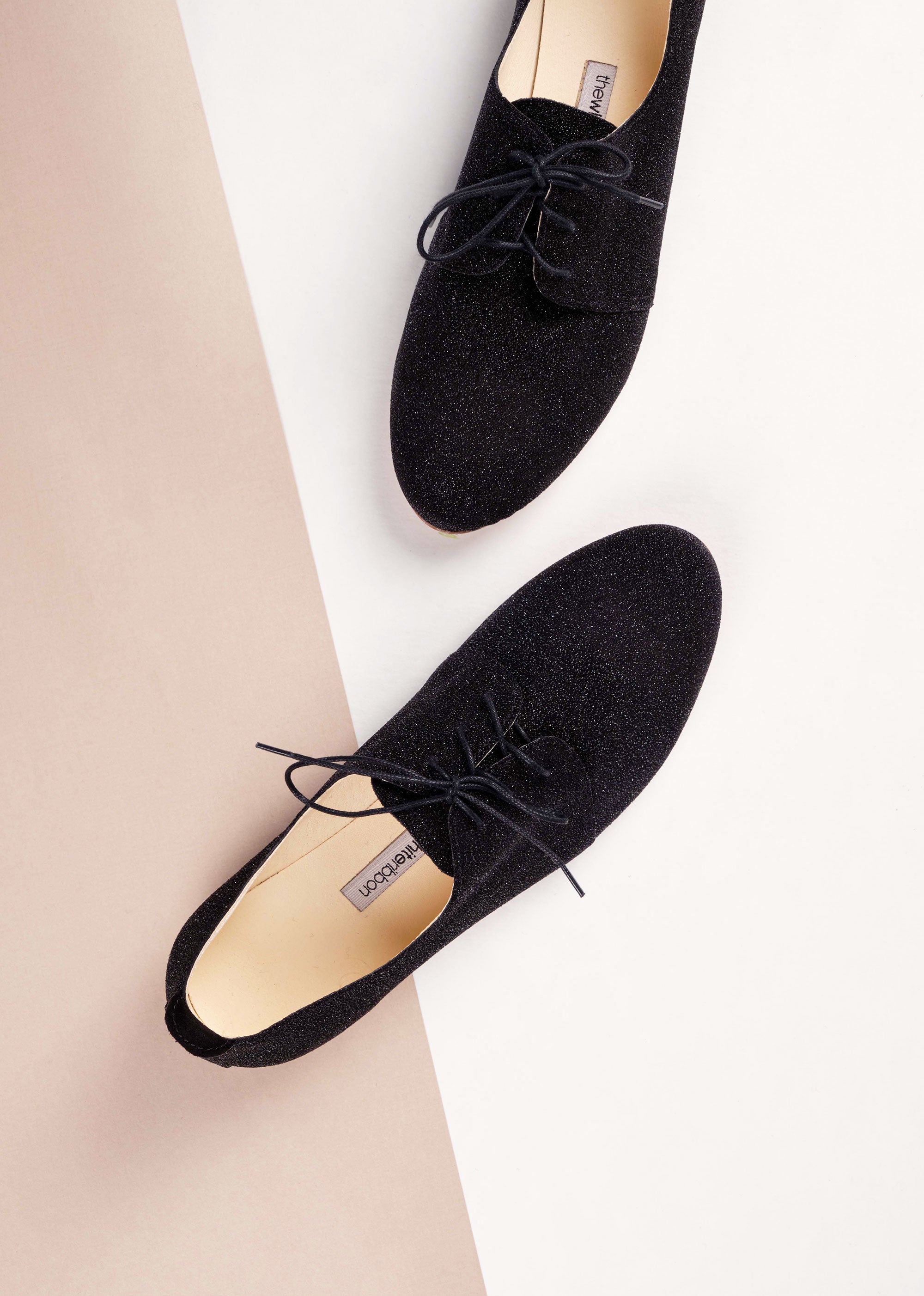 AMIRA Women's Black Sparkle Oxford Shoes - Stylish & Comfortable for Work, Office & Formal Occasions