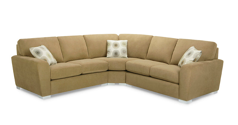 Flare Arm Sectional Sofa Set - Modern Living Room Furniture for Home & Office - Perfect for Lounging, Entertaining & Relaxing